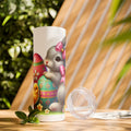 Easter Bunny & Chick Skinny Tumbler with Straw - 20oz, Cute Spring Travel Mug - GULLYDESIGN