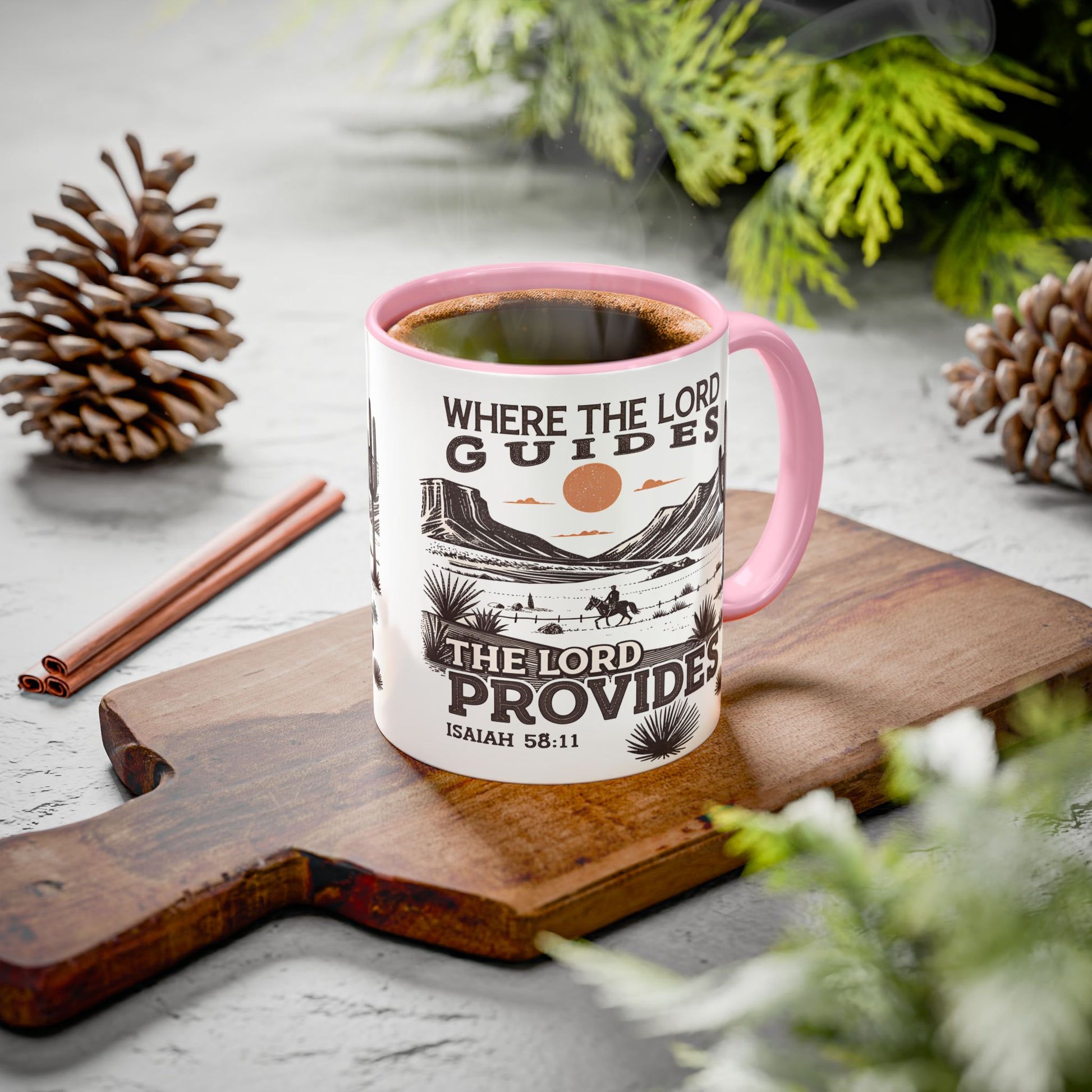 Inspirational Desert Scene Mug - 11oz & 15oz Colorful Coffee Cup for Faith & Encouragement - GULLYDESIGN