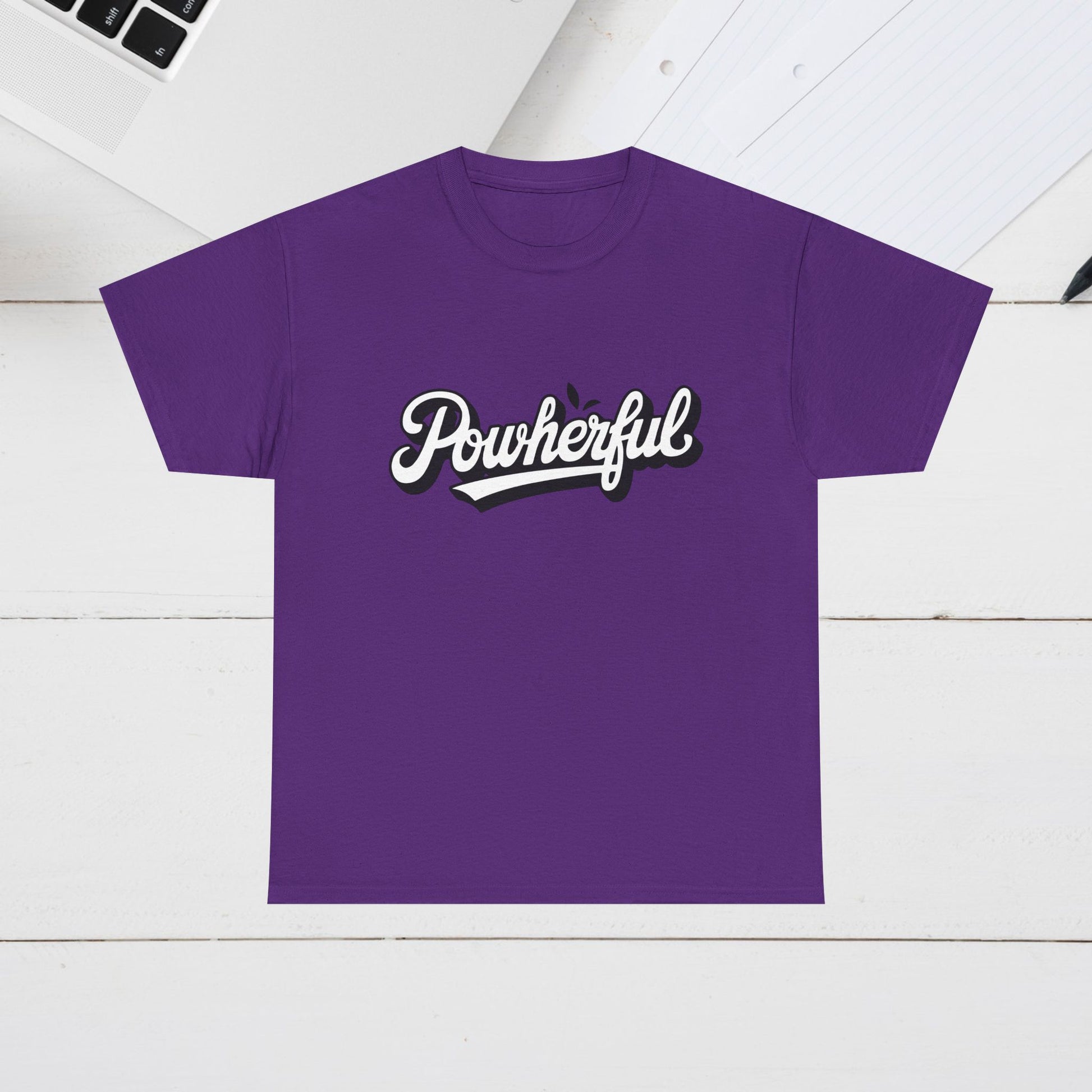 Unisex Heavy Cotton Tee - 'Powerful' Graphic Tee for Empowerment and Self-Expression - GULLYDESIGN