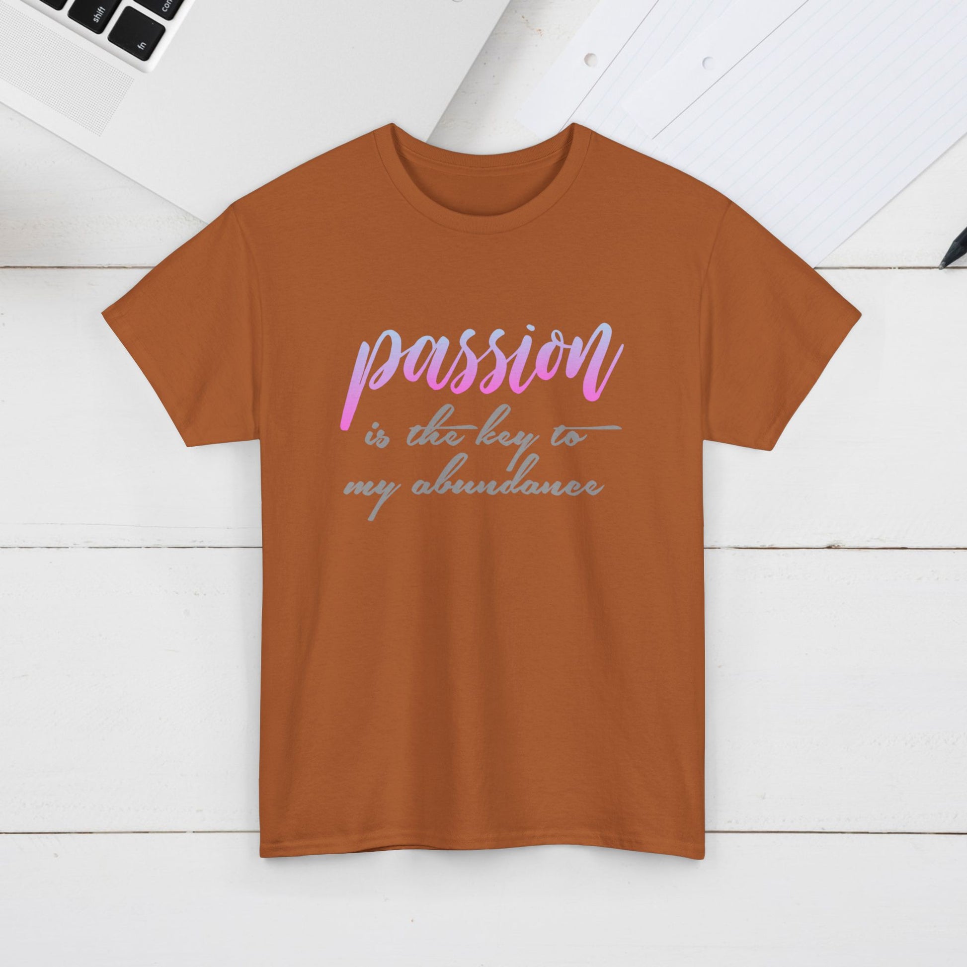 Passion is the Key Unisex Heavy Cotton Tee - Motivational T-Shirt for Inspiration and Abundance - GULLYDESIGN