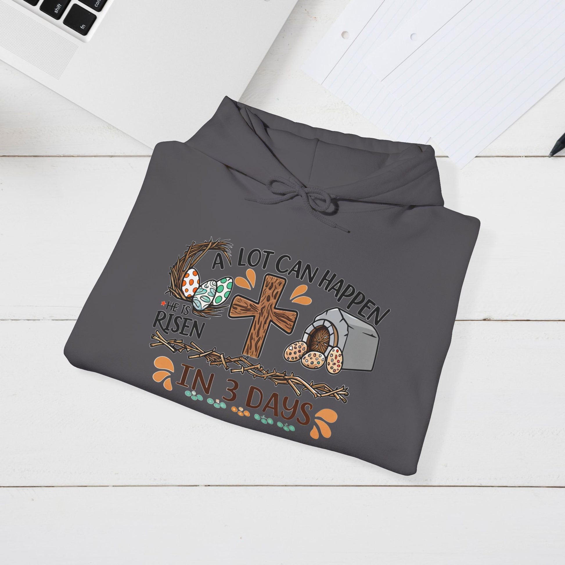 Inspirational Easter Hoodie - "A Lot Can Happen in 3 Days" - Unisex Heavy Blend Sweatshirt - GULLYDESIGN
