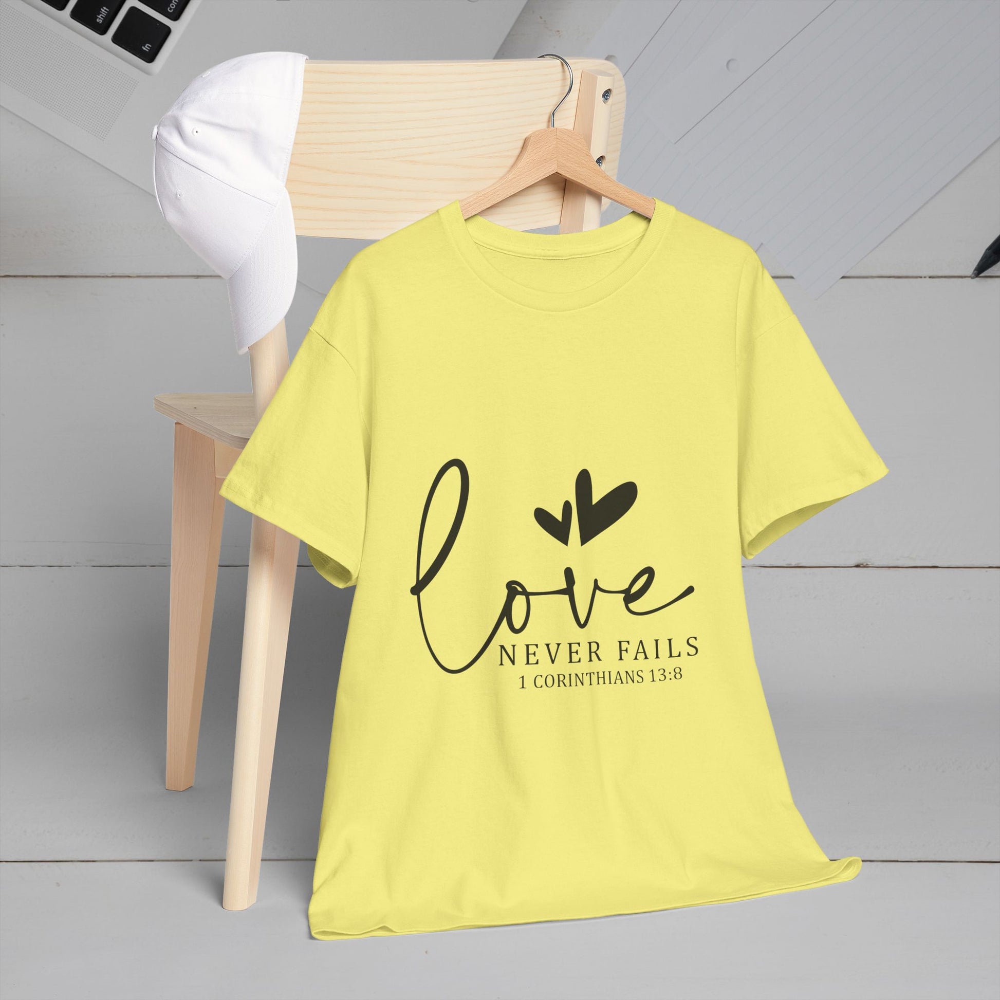 Love Never Fails Unisex Heavy Cotton Tee - Inspirational Christian T-Shirt - GULLYDESIGN