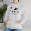 Inspirational Love Sweatshirt - Unisex Heavy Blend™ Hoodie with 1 Corinthians 13:8 - GULLYDESIGN