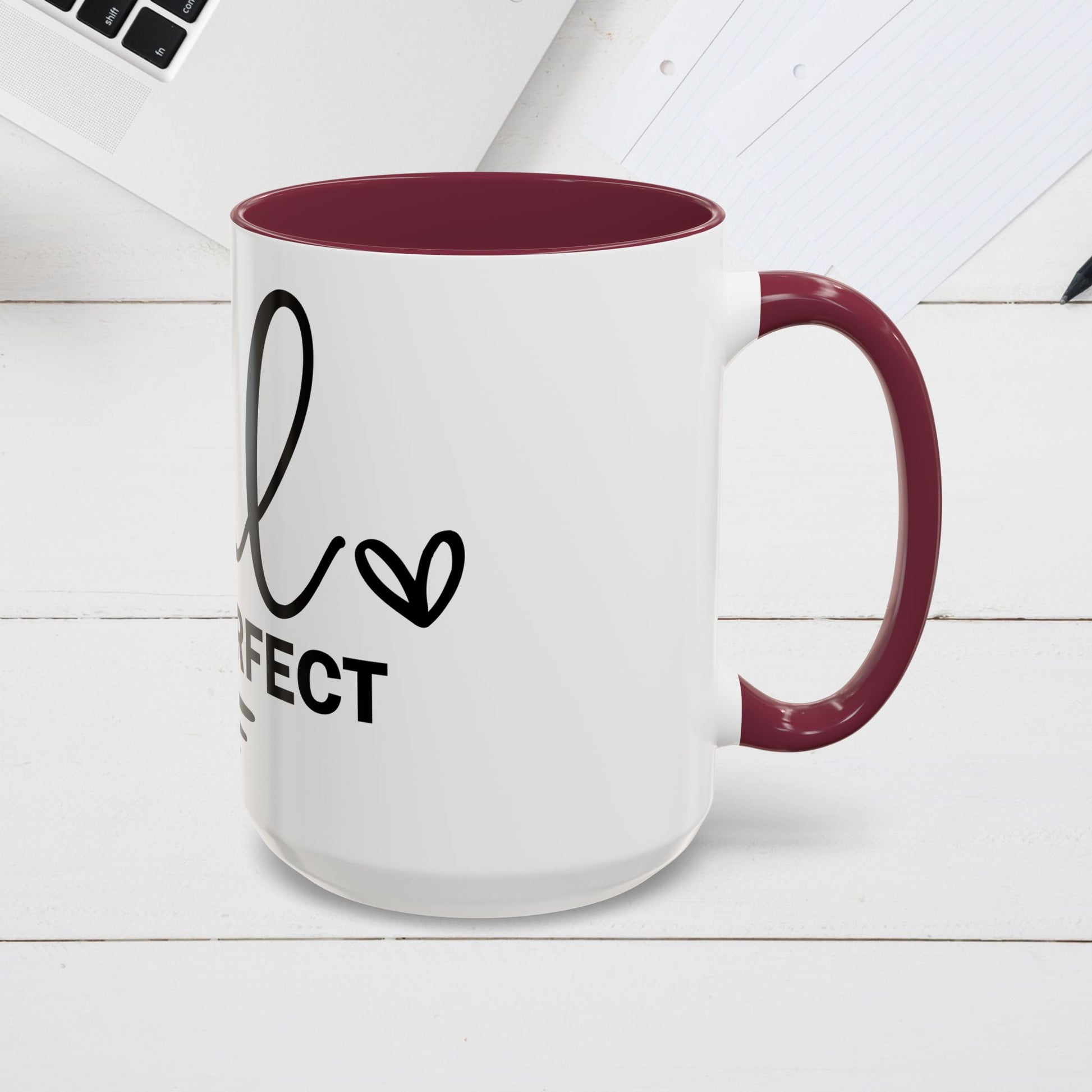 Inspirational Coffee Mug - "Be Real Not Perfect" - Colorful 11oz & 15oz Designs - GULLYDESIGN
