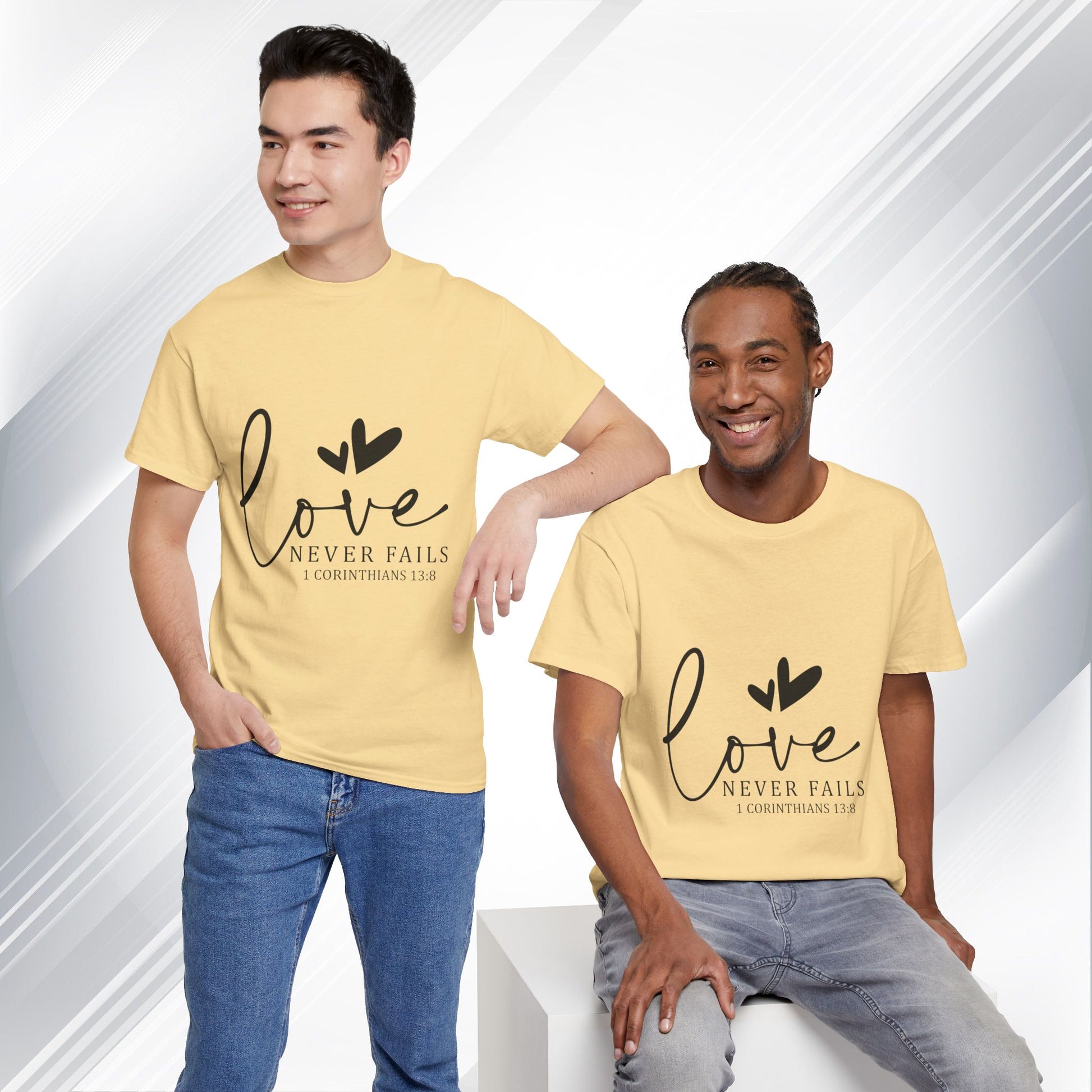 Love Never Fails Unisex Heavy Cotton Tee - Inspirational Christian T-Shirt - GULLYDESIGN