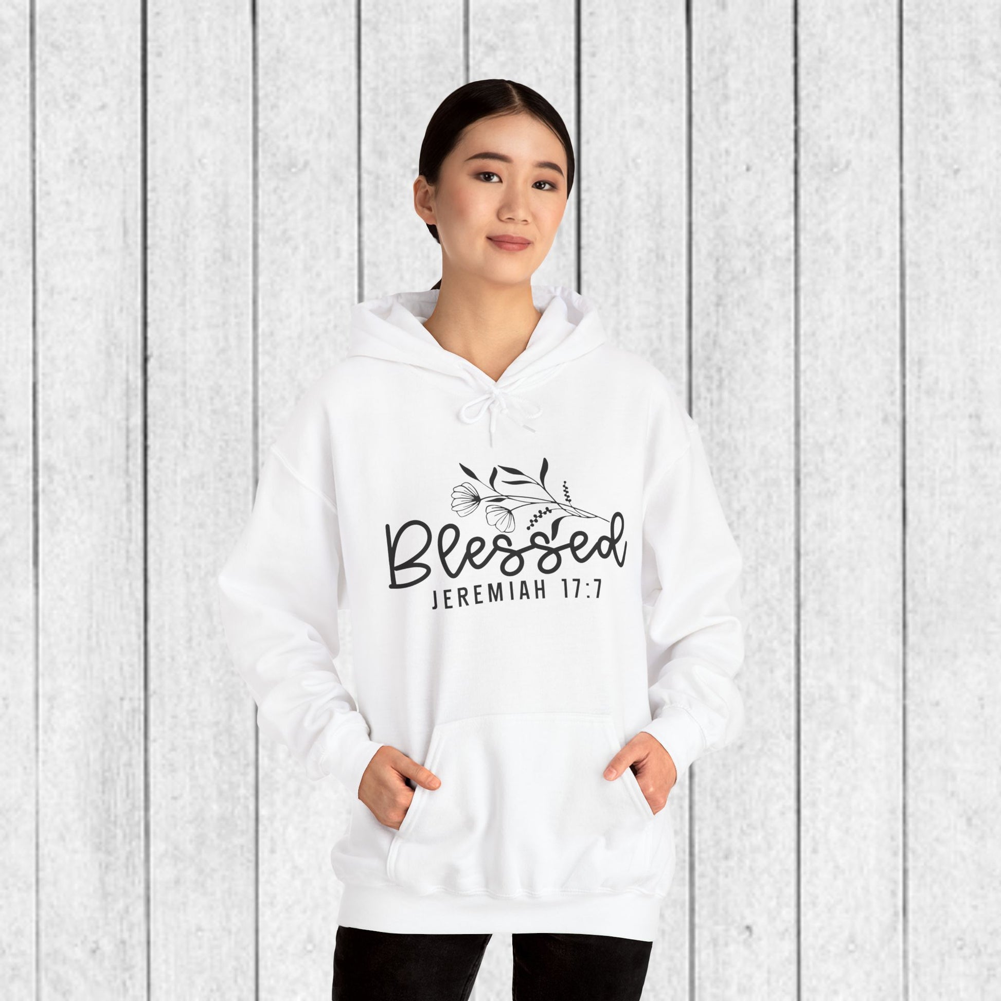 Blessed Hooded Sweatshirt | Jeremiah 17:7 | Cozy Unisex Sweatshirt for Faith & Inspiration - GULLYDESIGN