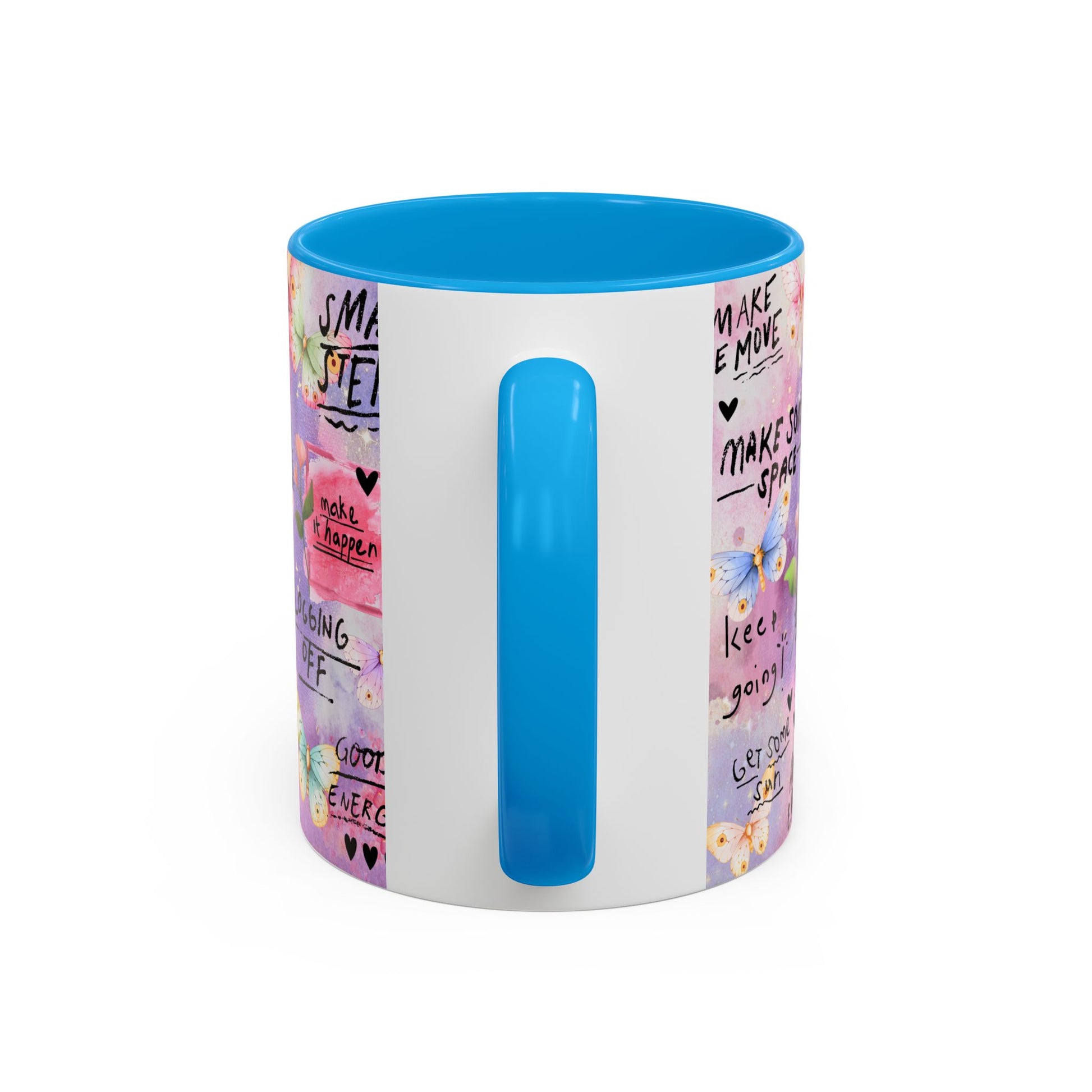 Inspirational Grateful and Thankful Butterfly Mug - Colorful 11oz & 15oz Coffee Cup with Motivational Quotes - GULLYDESIGN