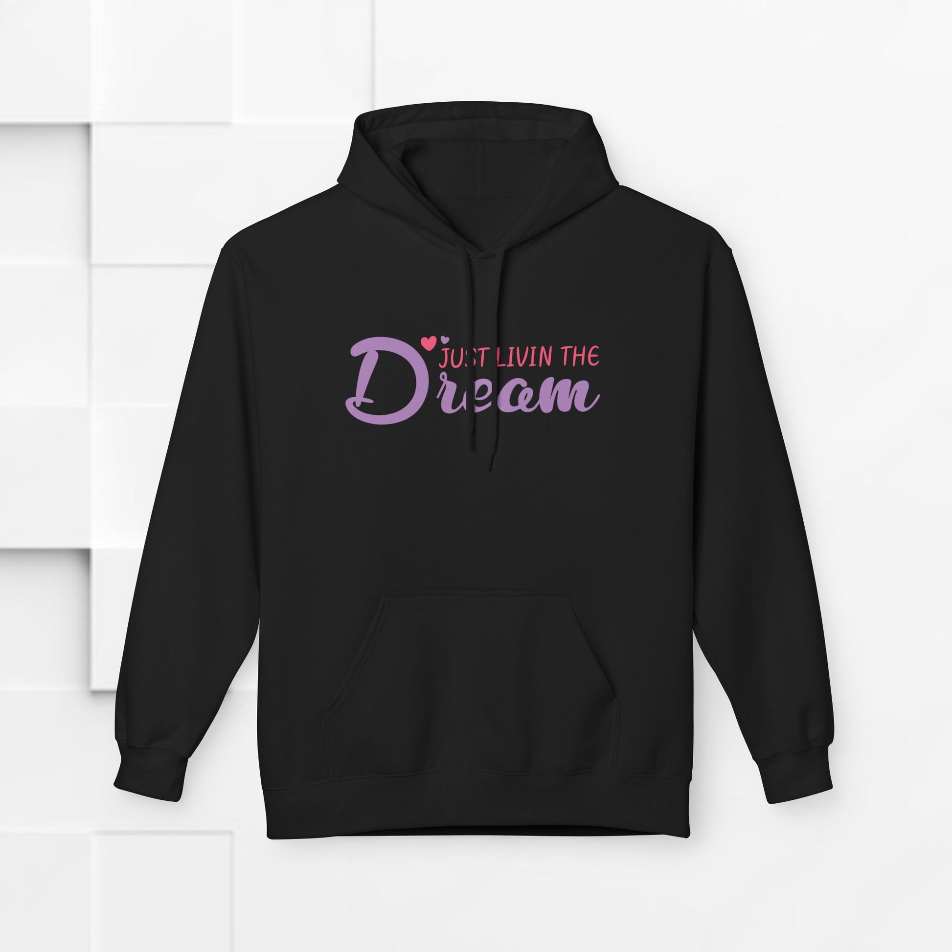 Just Livin' The Dream Hoodie - Unisex Midweight Softstyle Fleece, Cozy Casual Wear - GULLYDESIGN