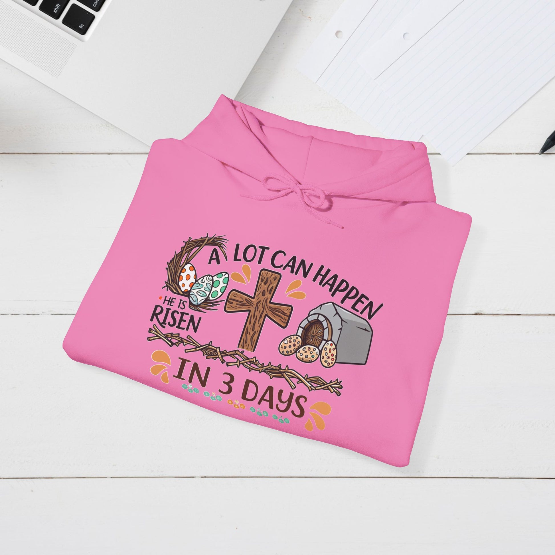 Inspirational Easter Hoodie - "A Lot Can Happen in 3 Days" - Unisex Heavy Blend Sweatshirt - GULLYDESIGN