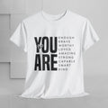 You Are Enough Unisex Heavy Cotton Tee | Inspirational Graphic Tee for Self-Love and Positivity - GULLYDESIGN