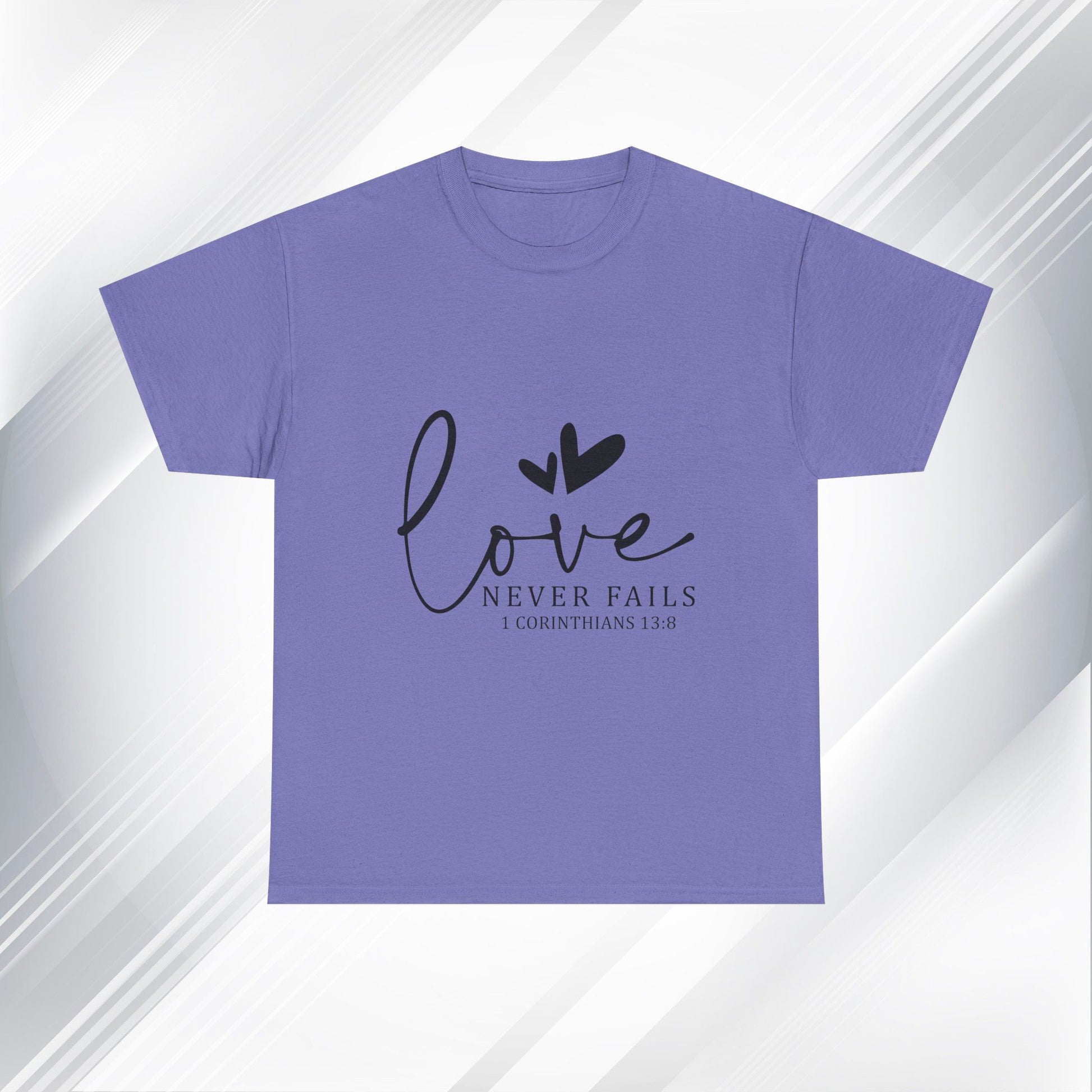 Love Never Fails Unisex Heavy Cotton Tee - Inspirational Christian T-Shirt - GULLYDESIGN