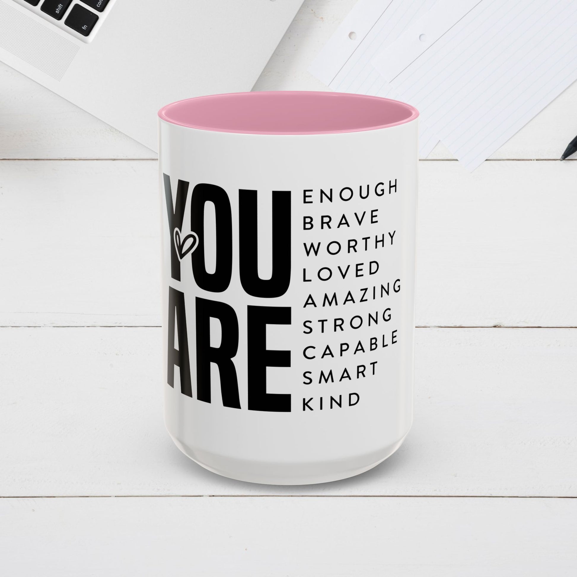 Inspirational Colorful Mug - Empowering Affirmations for Coffee Lovers - GULLYDESIGN