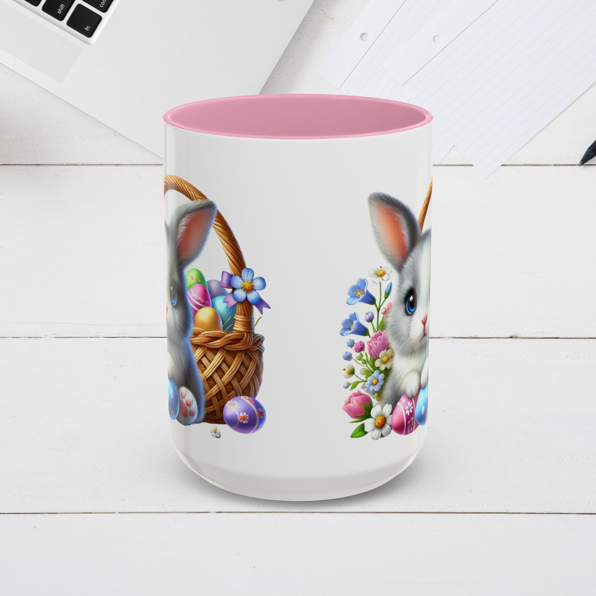 Cute Easter Bunny Mug - Colorful Ceramic Coffee Cup for Spring Celebrations - GULLYDESIGN