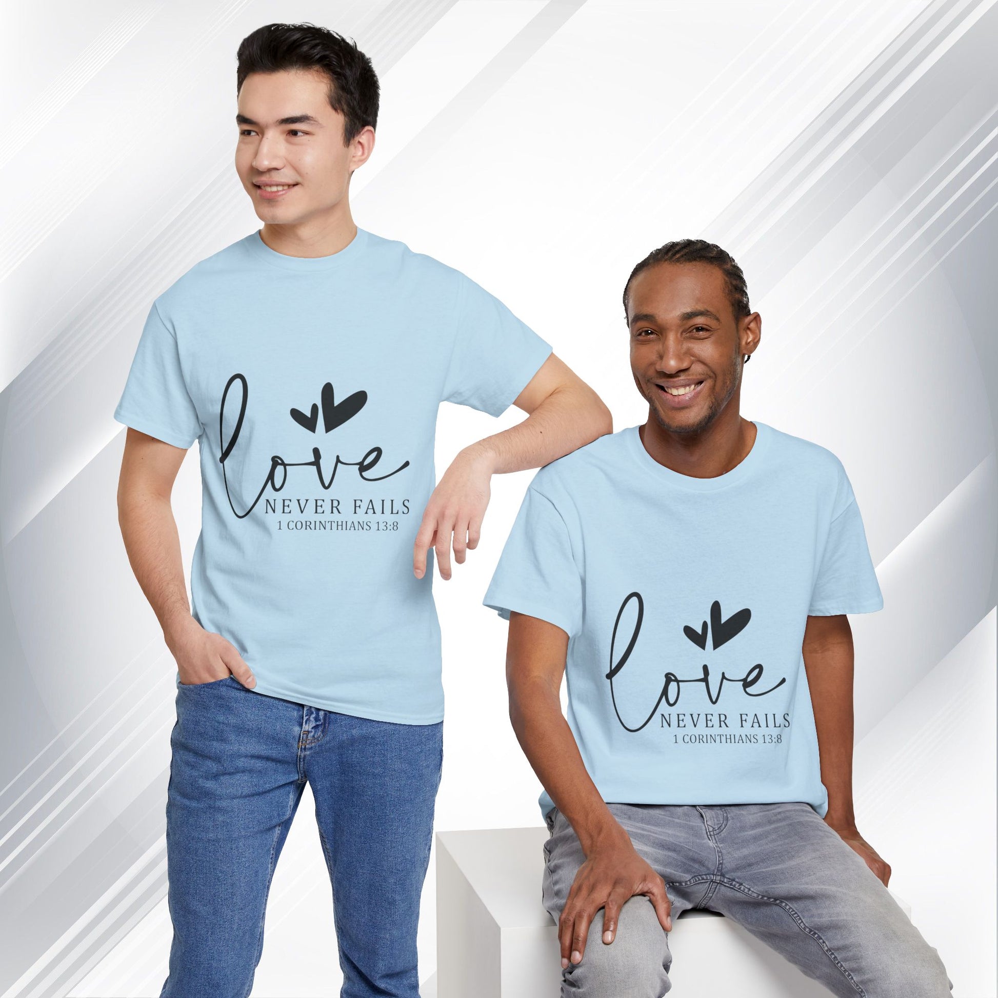 Love Never Fails Unisex Heavy Cotton Tee - Inspirational Christian T-Shirt - GULLYDESIGN