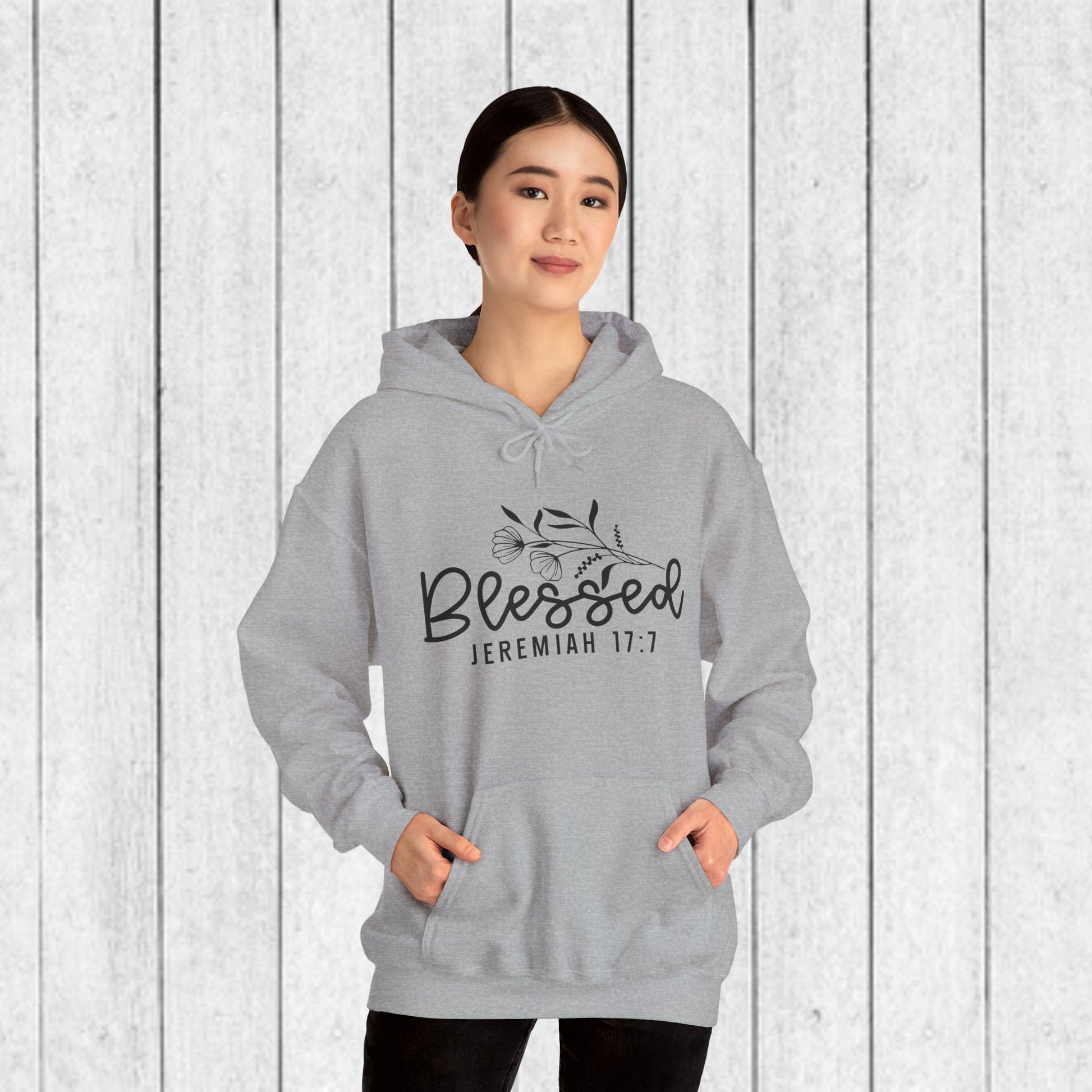 Blessed Hooded Sweatshirt | Jeremiah 17:7 | Cozy Unisex Sweatshirt for Faith & Inspiration - GULLYDESIGN
