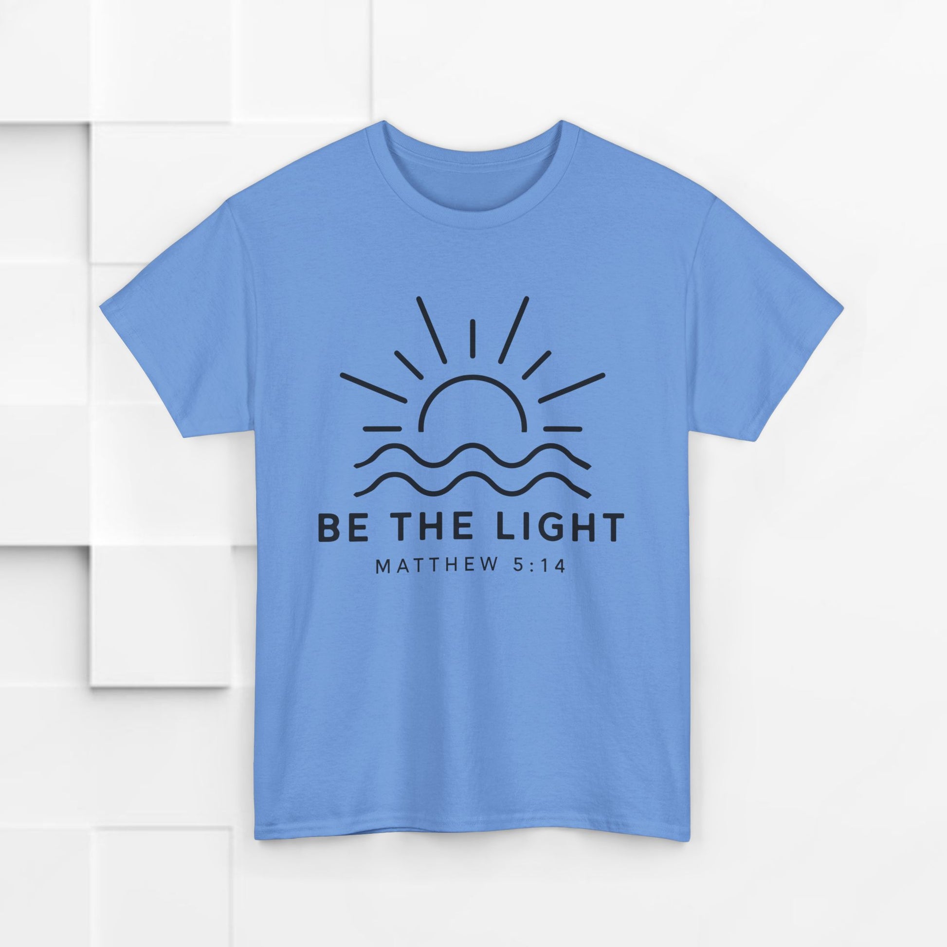 Inspirational Unisex Heavy Cotton Tee - 'Be The Light' Matthew 5:14 - GULLYDESIGN