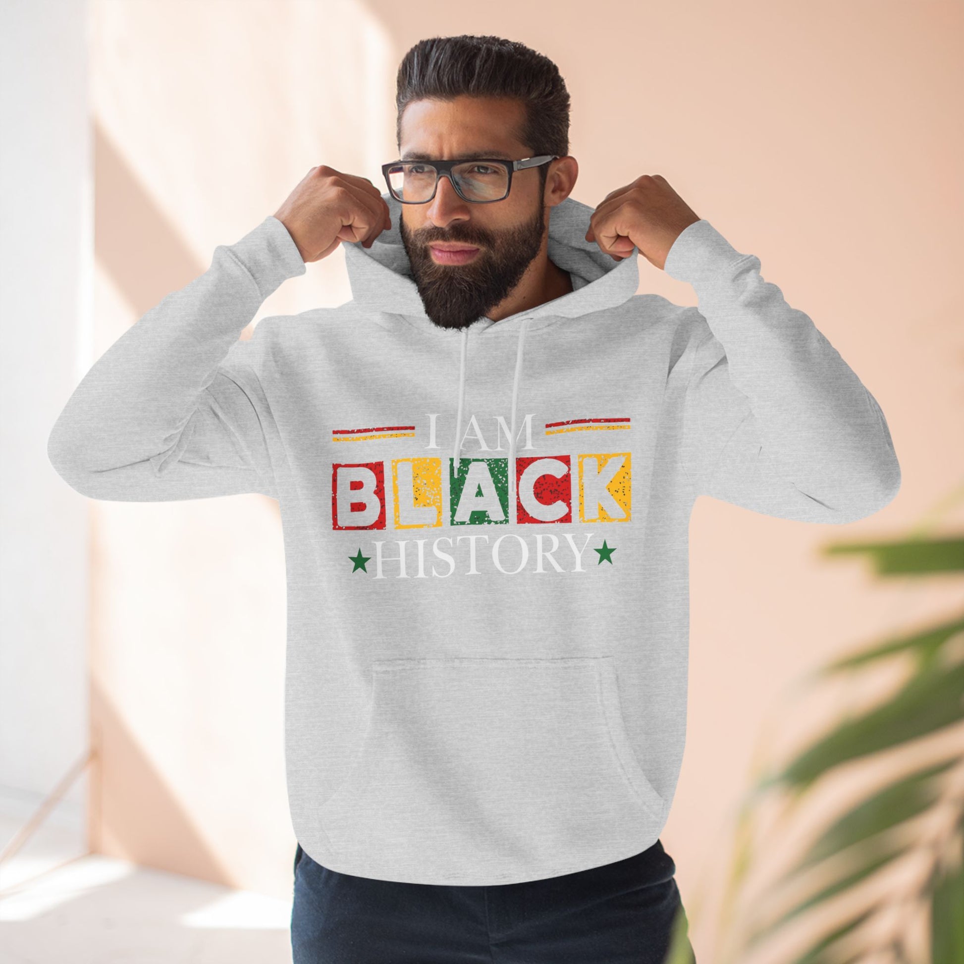 Black History Three-Panel Fleece Hoodie - Celebrate Identity & Culture - GULLYDESIGN