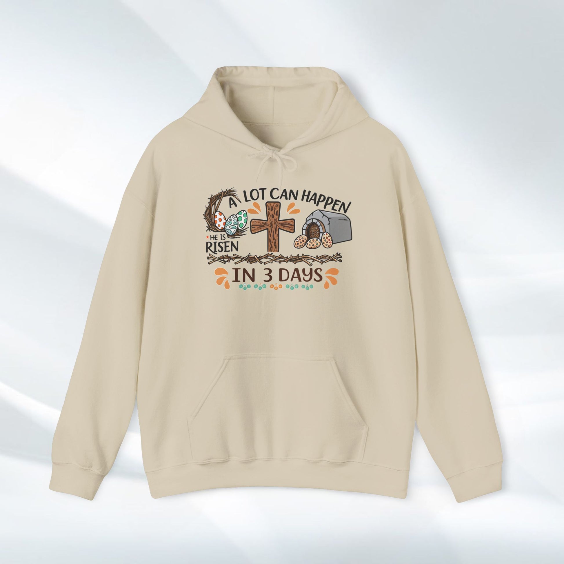 Inspirational Easter Hoodie - "A Lot Can Happen in 3 Days" - Unisex Heavy Blend Sweatshirt - GULLYDESIGN