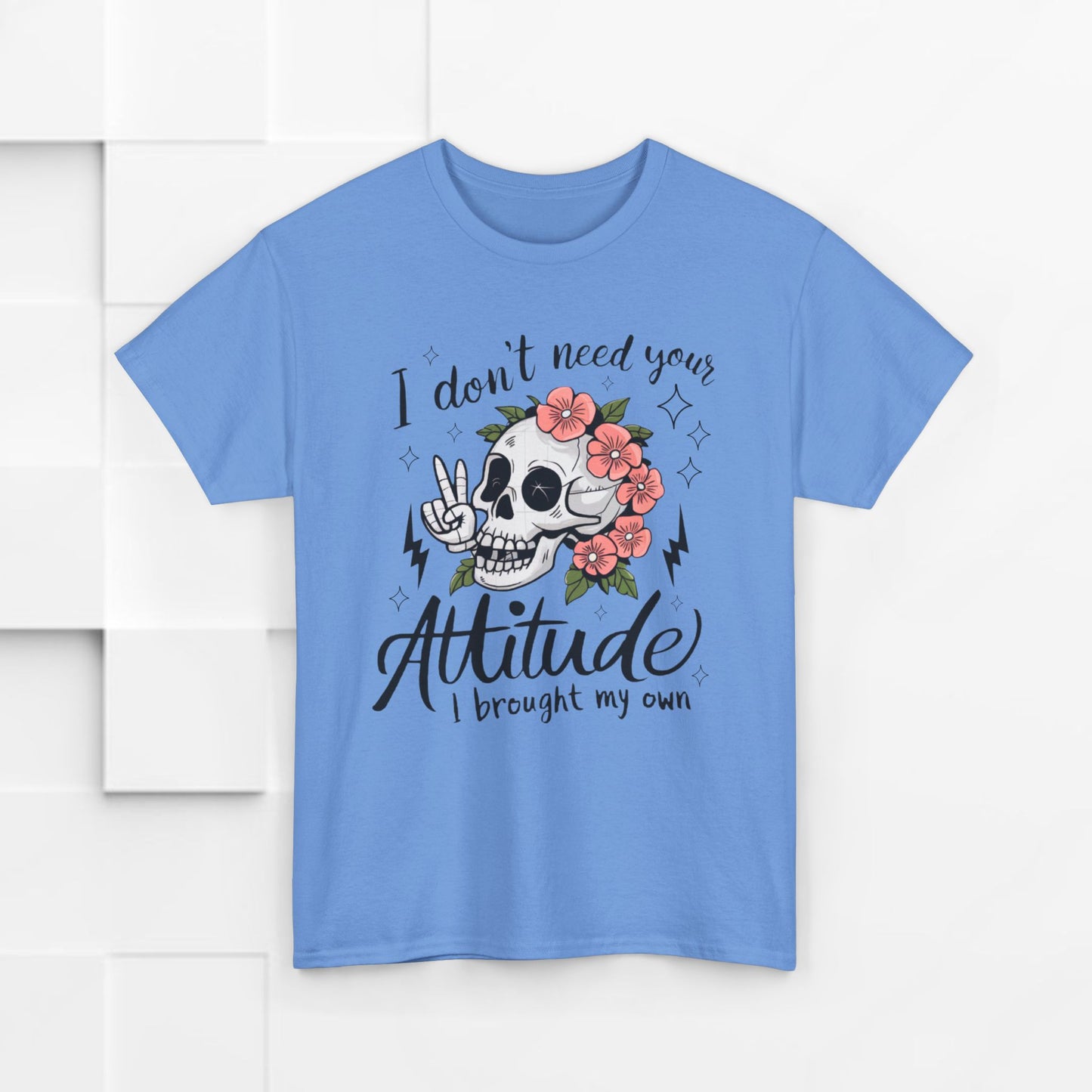 Rebellious Skull Attitude Unisex Heavy Cotton Tee