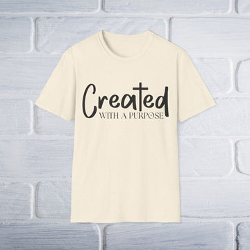 Created With A Purpose T-Shirt - Unisex Softstyle - GULLYDESIGN