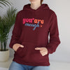 Inspirational Unisex Hoodie - 'You Are Enough' Motivational Sweatshirt for Self-Love & Positivity