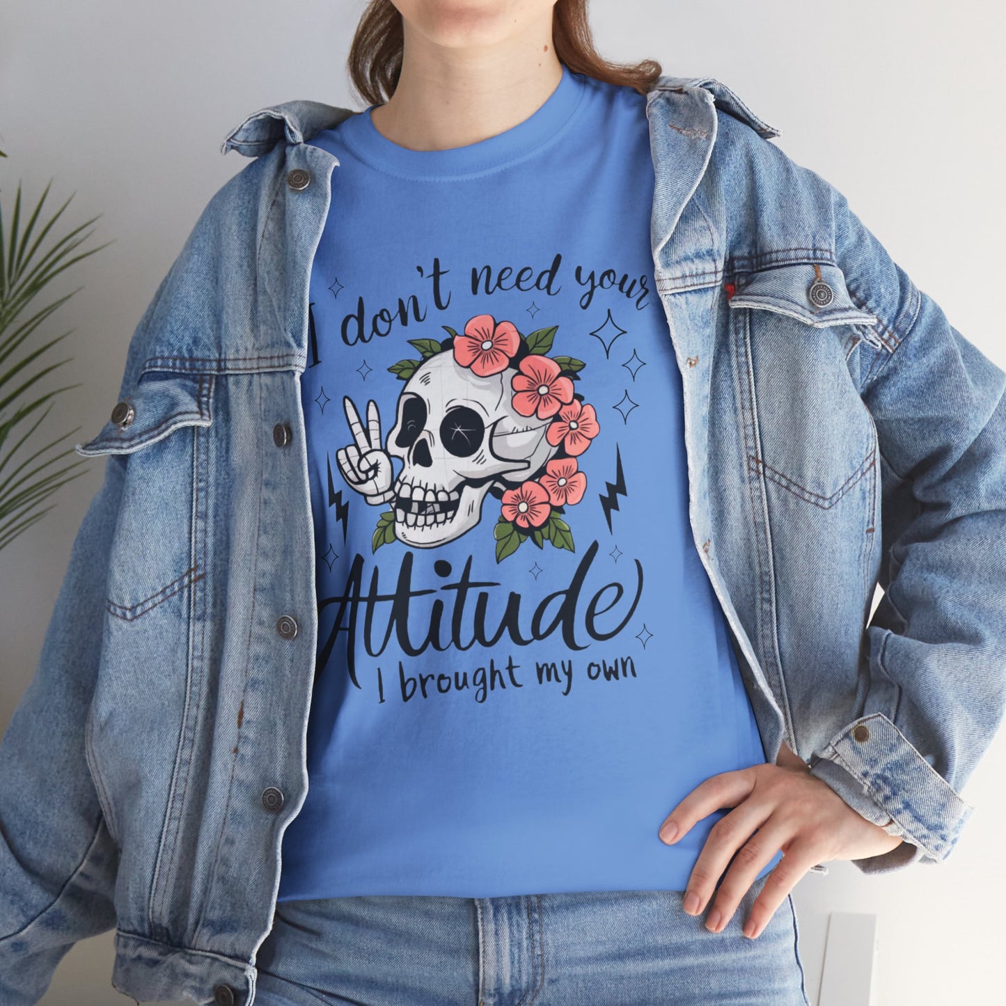 Rebellious Skull Attitude Unisex Heavy Cotton Tee