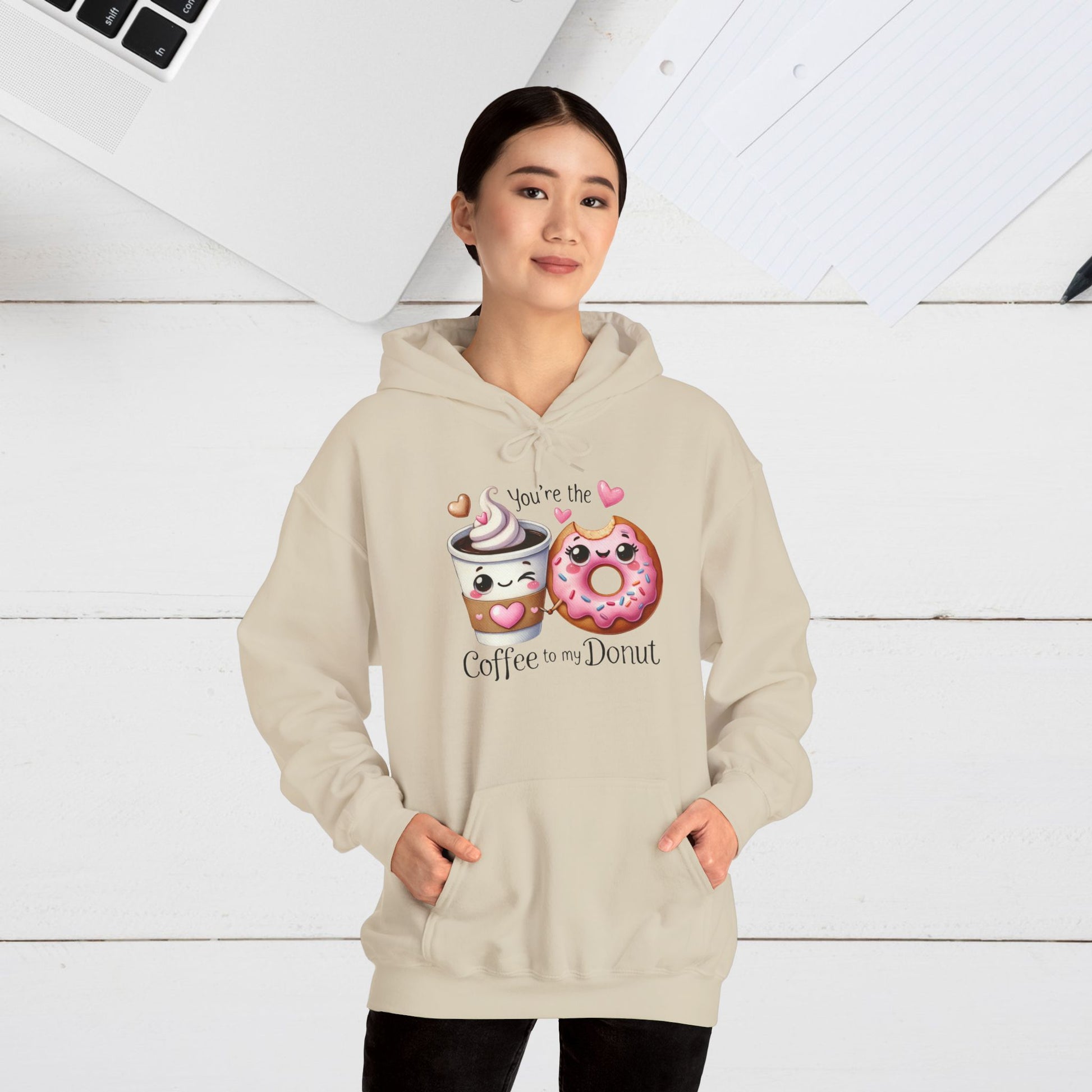 Cute Coffee & Donut Hoodie - You're the Coffee to My Donut Sweatshirt - GULLYDESIGN