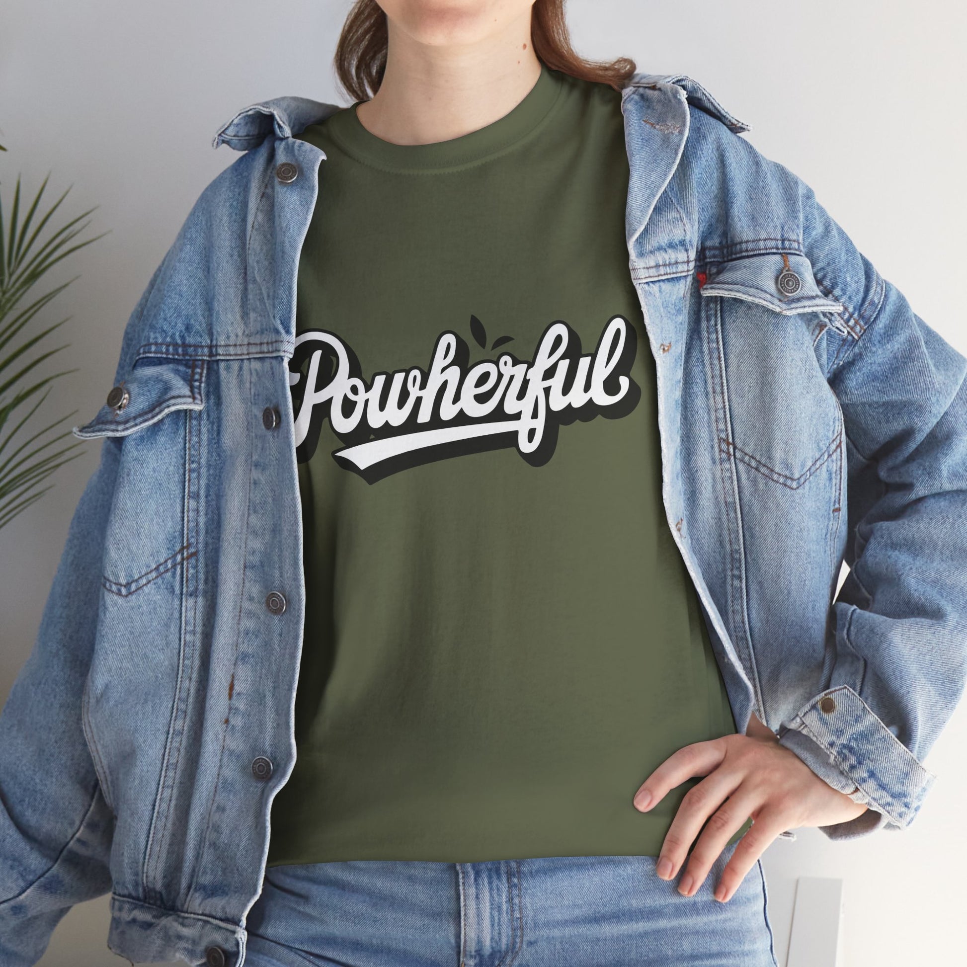 Unisex Heavy Cotton Tee - 'Powerful' Graphic Tee for Empowerment and Self-Expression - GULLYDESIGN