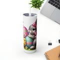 Easter Bunny & Chick Skinny Tumbler with Straw - 20oz, Cute Spring Travel Mug - GULLYDESIGN
