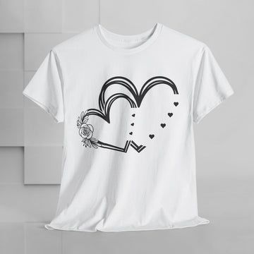 Heart Design Unisex Heavy Cotton Tee - Perfect for Valentine’s Day & Everyday Love