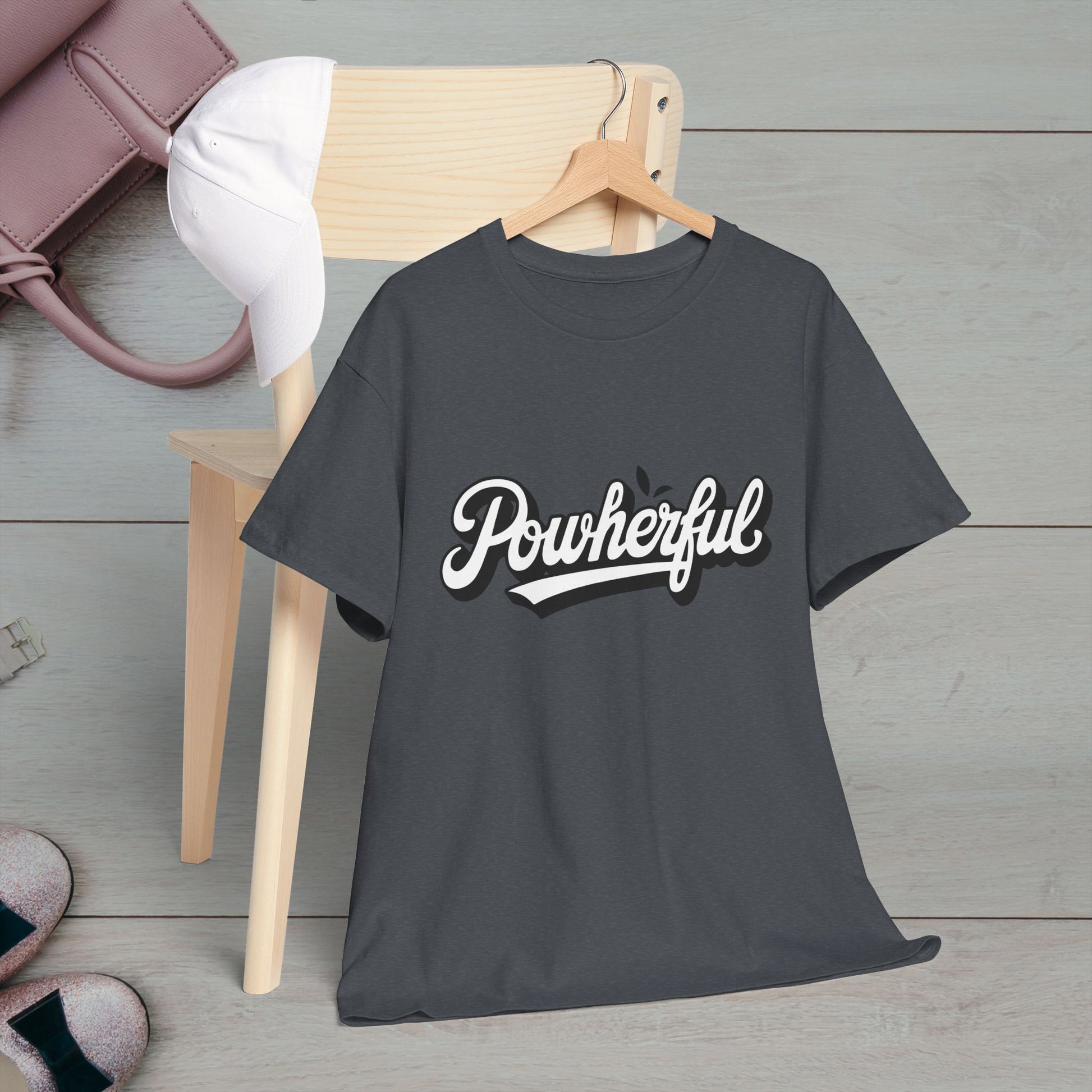 Unisex Heavy Cotton Tee - 'Powerful' Graphic Tee for Empowerment and Self-Expression - GULLYDESIGN