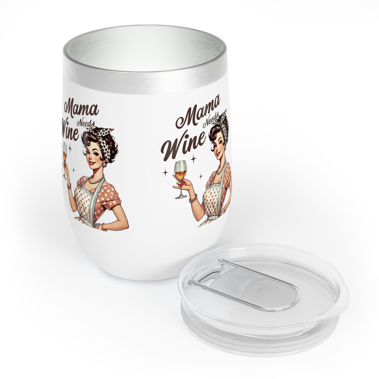 Vintage Mama Needs Wine Tumbler - Insulated Wine Cup for Moms