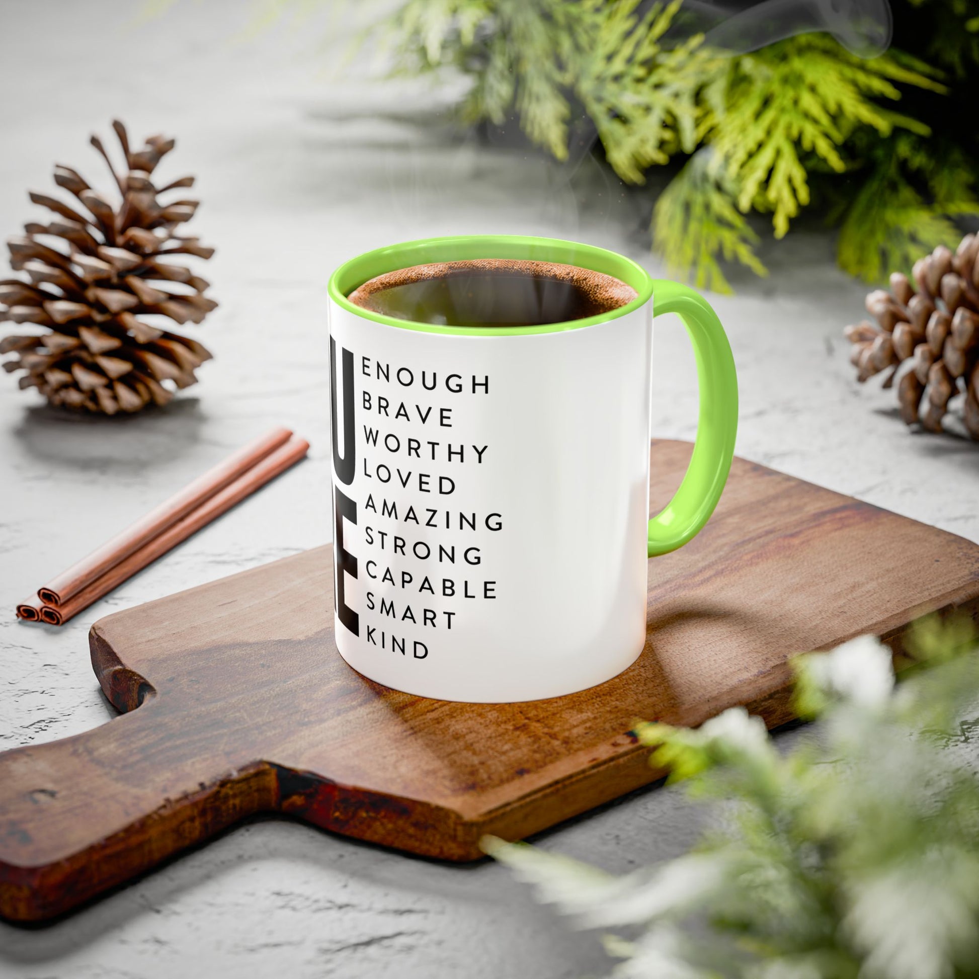 Inspirational Colorful Mug - Empowering Affirmations for Coffee Lovers - GULLYDESIGN