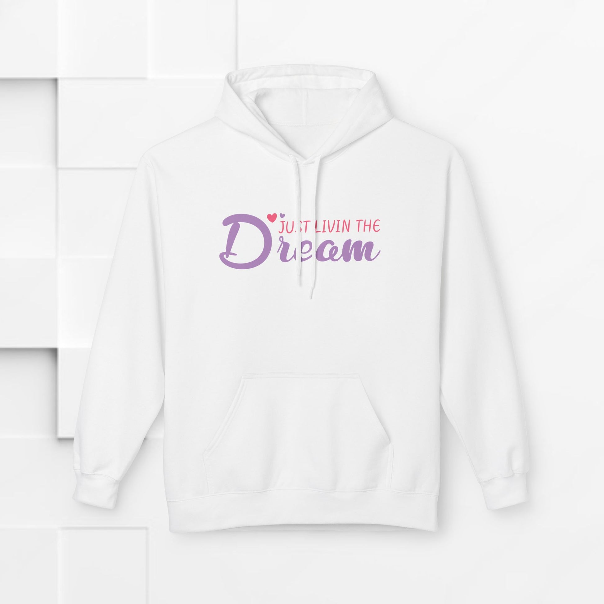 Just Livin' The Dream Hoodie - Unisex Midweight Softstyle Fleece, Cozy Casual Wear - GULLYDESIGN