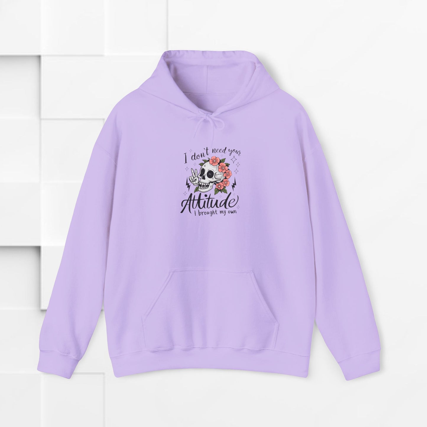 Attitude Floral Hoodie - Unisex Heavy Blend™ Sweatshirt