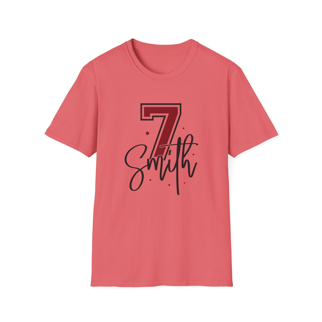 Customizable Unisex Softstyle T-Shirt with Name and Number Design