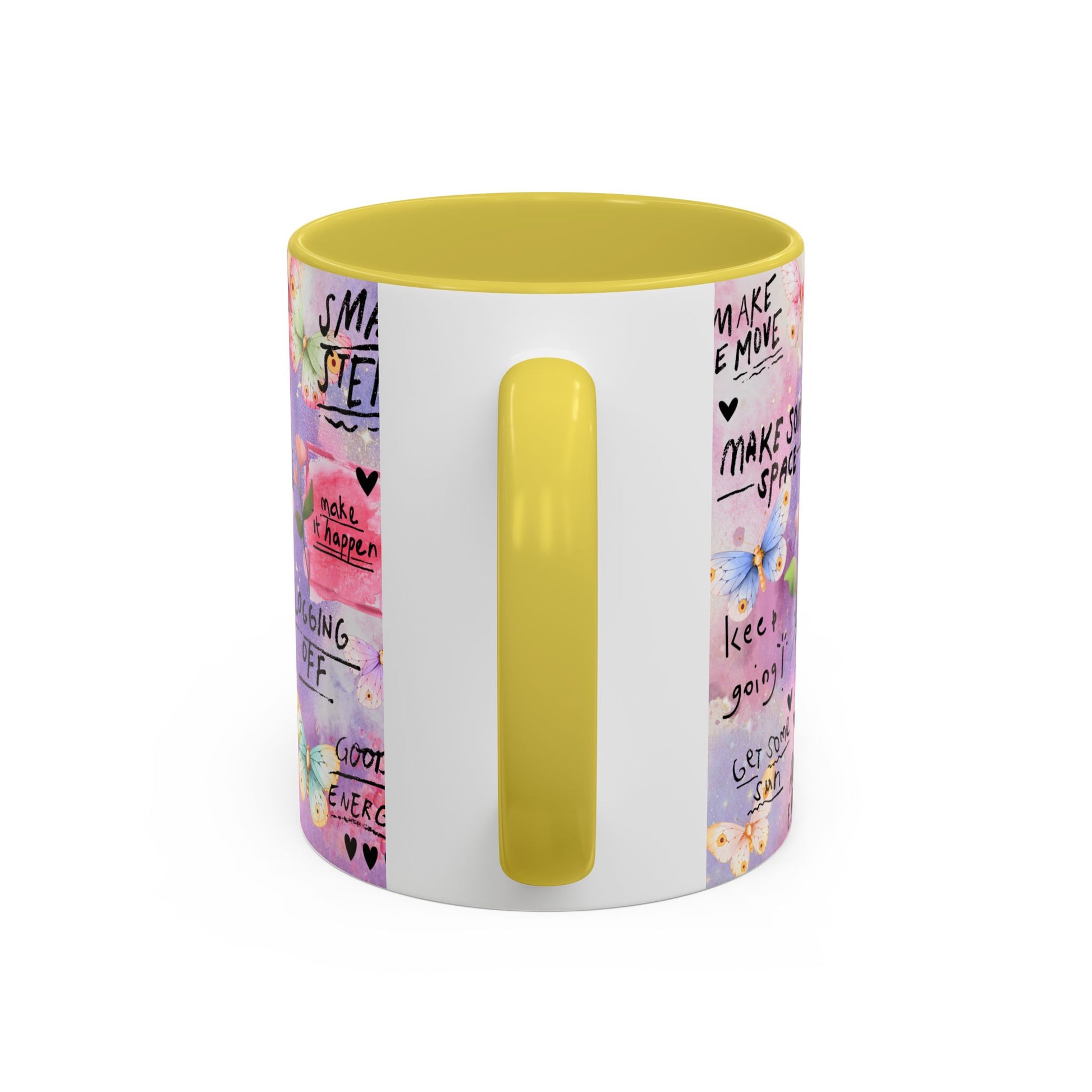 Inspirational Grateful and Thankful Butterfly Mug - Colorful 11oz & 15oz Coffee Cup with Motivational Quotes - GULLYDESIGN