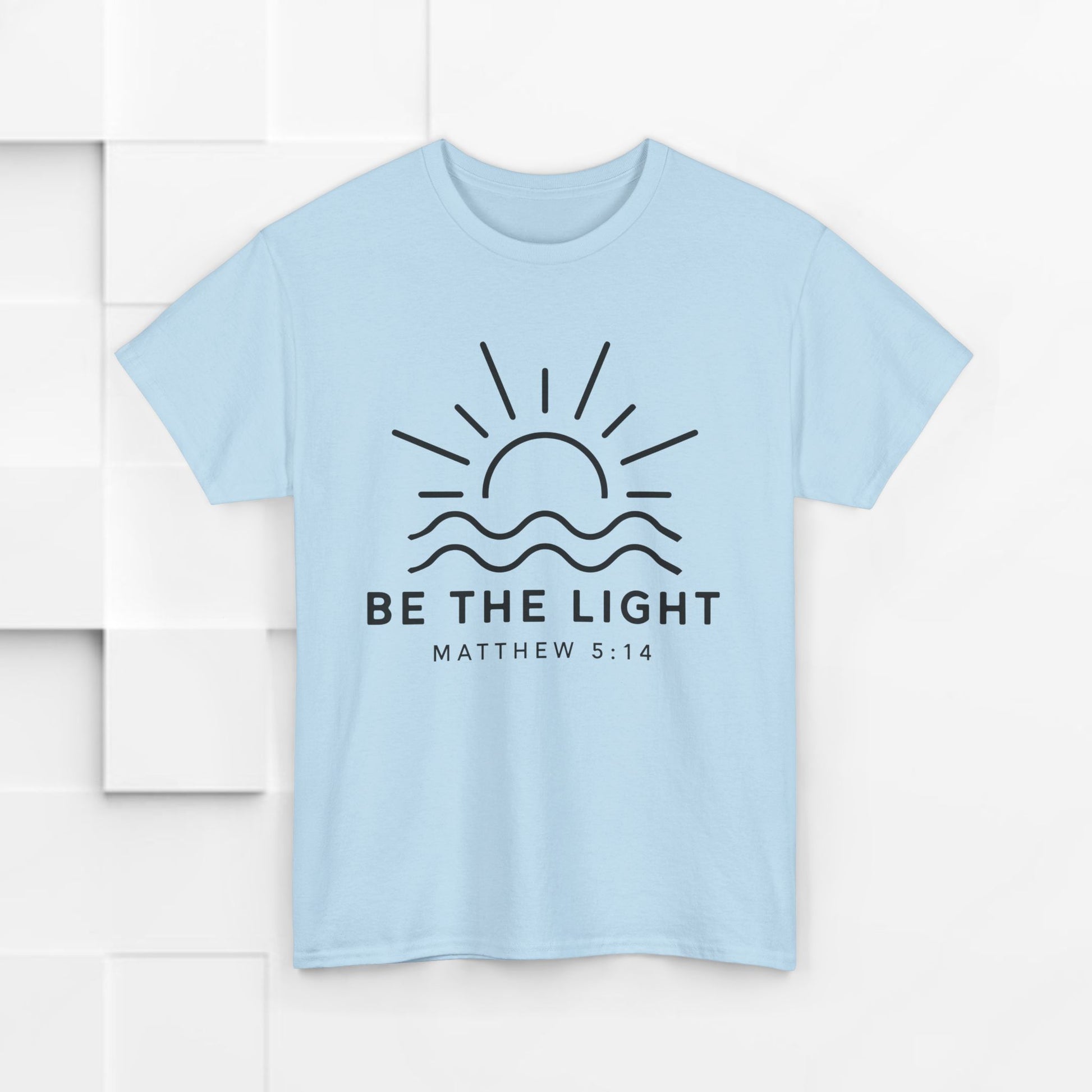 Inspirational Unisex Heavy Cotton Tee - 'Be The Light' Matthew 5:14 - GULLYDESIGN
