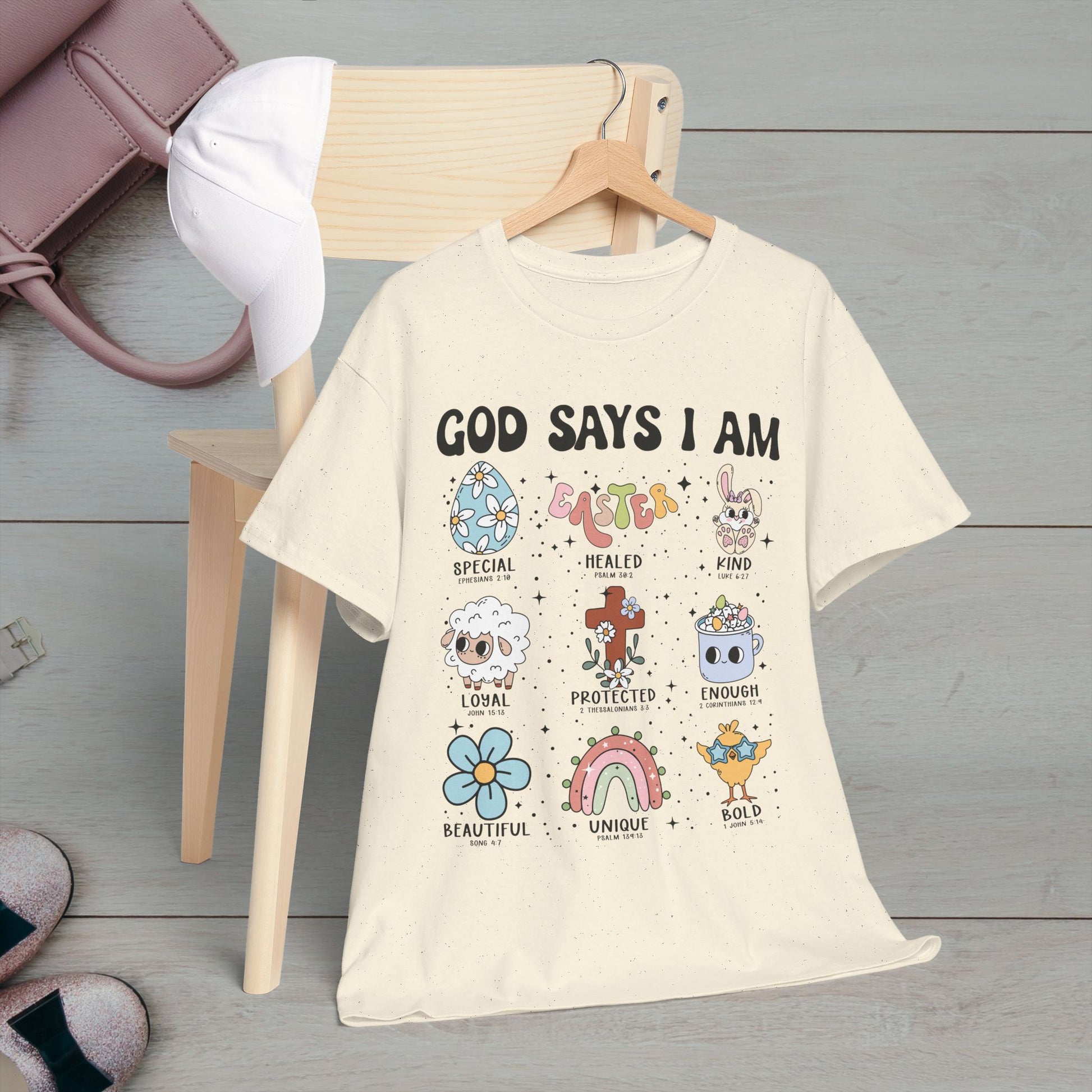 God Says I Am Unisex Heavy Cotton Tee - Inspirational Graphic T-Shirt - GULLYDESIGN