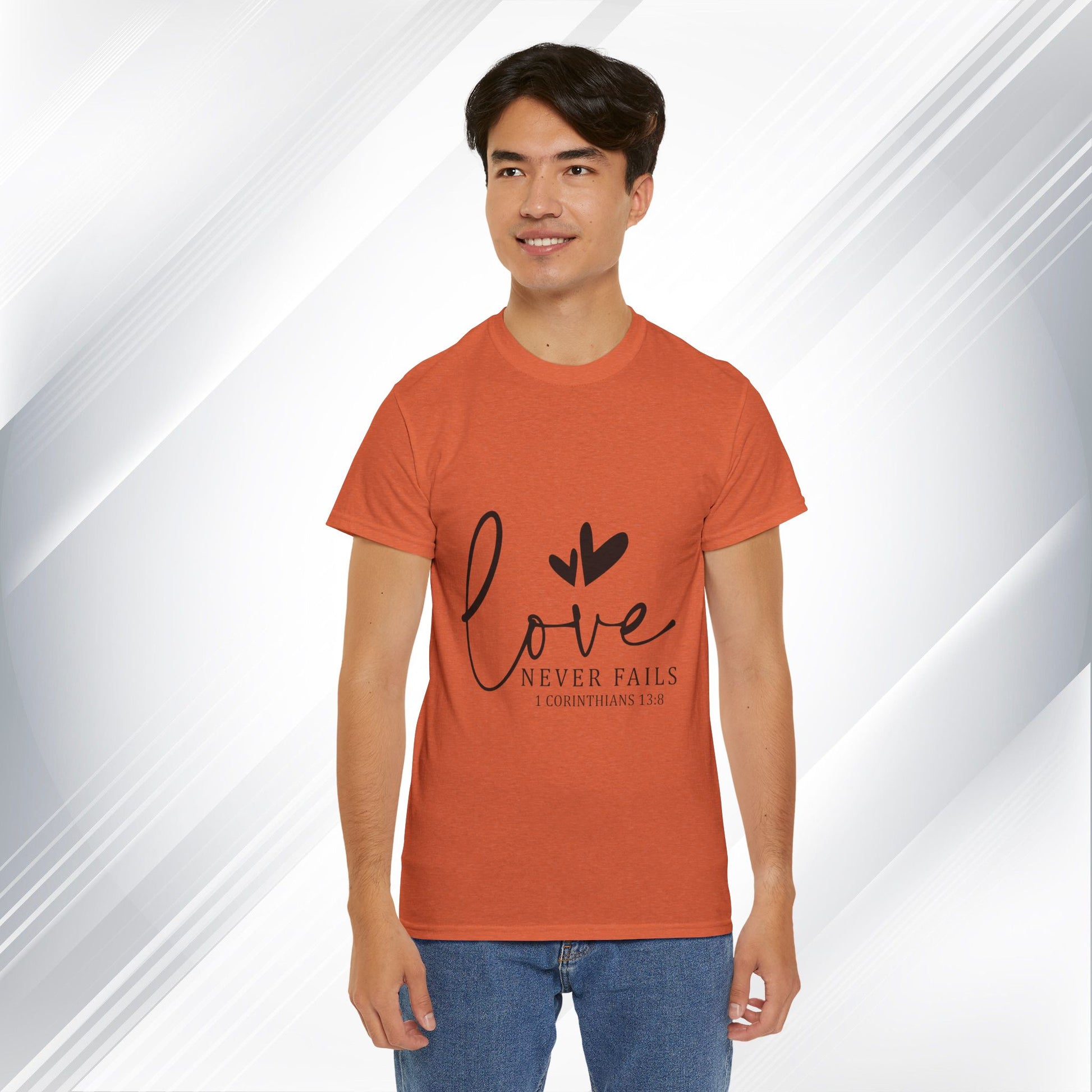 Love Never Fails Unisex Heavy Cotton Tee - Inspirational Christian T-Shirt - GULLYDESIGN