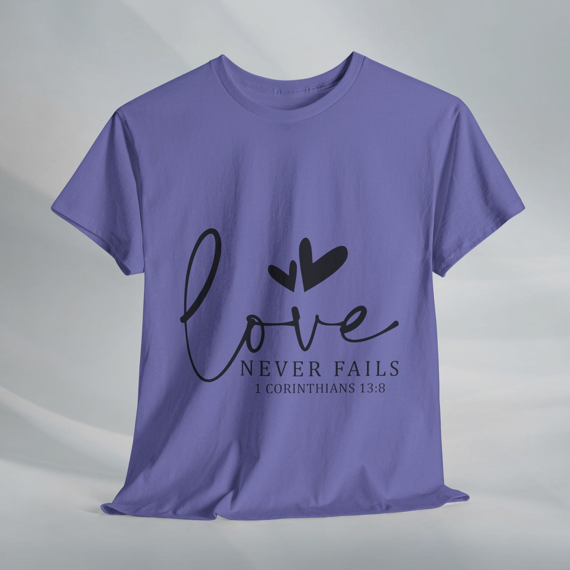 Love Never Fails Unisex Heavy Cotton Tee - Inspirational Christian T-Shirt - GULLYDESIGN
