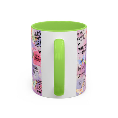 Inspirational Grateful and Thankful Butterfly Mug - Colorful 11oz & 15oz Coffee Cup with Motivational Quotes