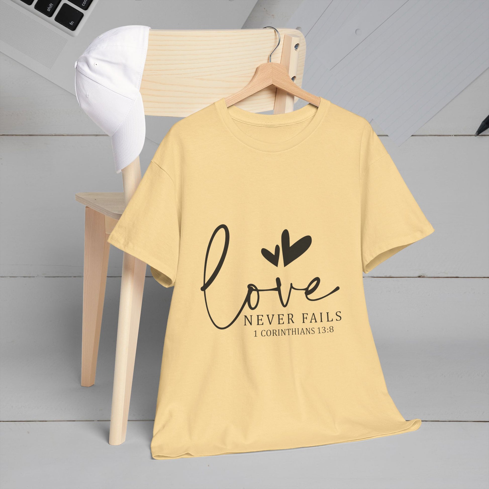 Love Never Fails Unisex Heavy Cotton Tee - Inspirational Christian T-Shirt - GULLYDESIGN