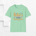 Unisex Softstyle T-Shirt - 'Believe in Yourself and You Will Be Unstoppable' Inspirational Tee - GULLYDESIGN
