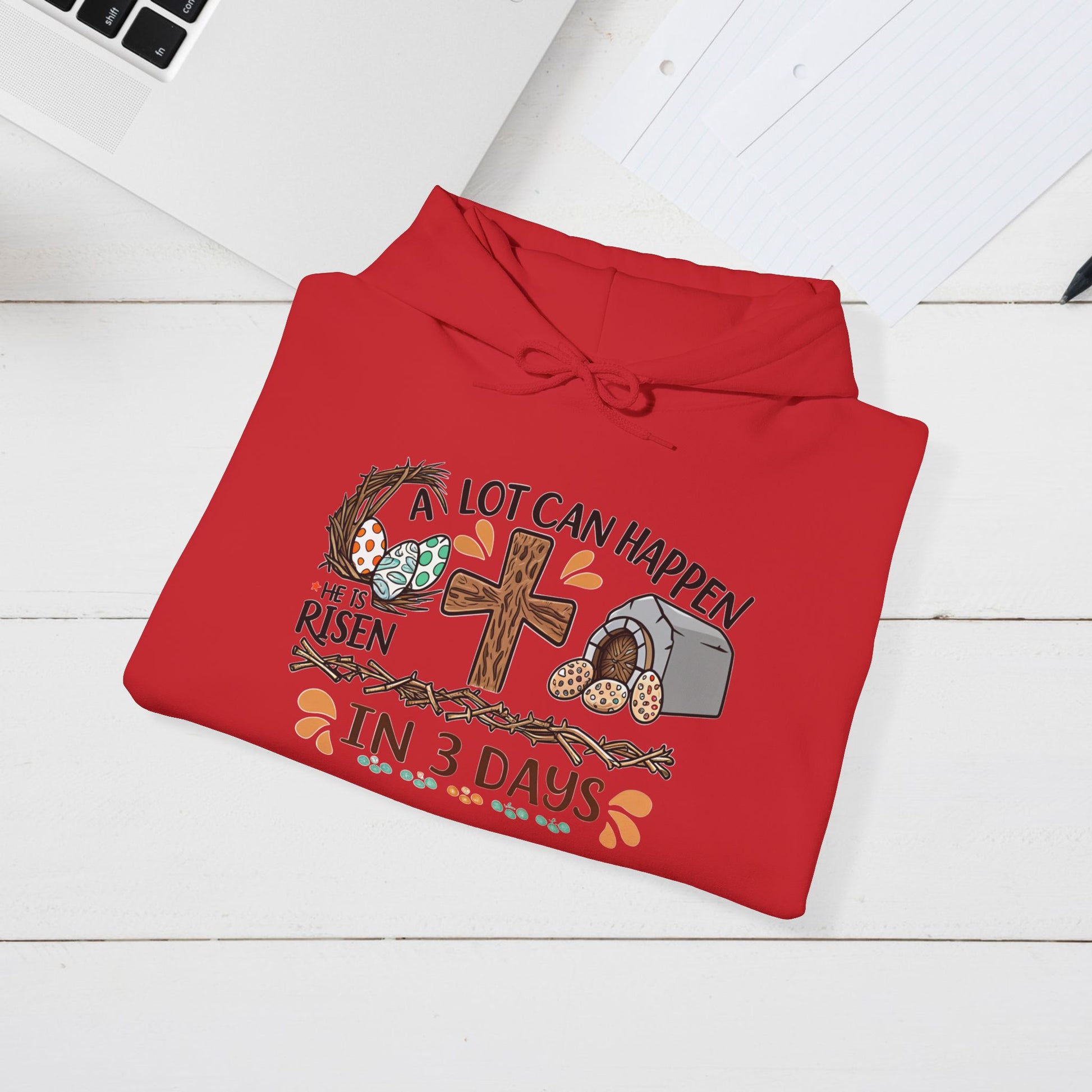 Inspirational Easter Hoodie - "A Lot Can Happen in 3 Days" - Unisex Heavy Blend Sweatshirt - GULLYDESIGN