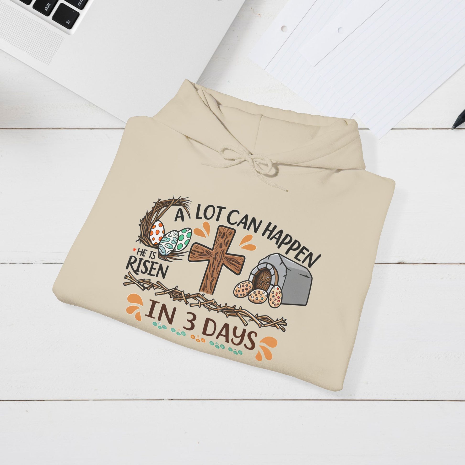 Inspirational Easter Hoodie - "A Lot Can Happen in 3 Days" - Unisex Heavy Blend Sweatshirt - GULLYDESIGN