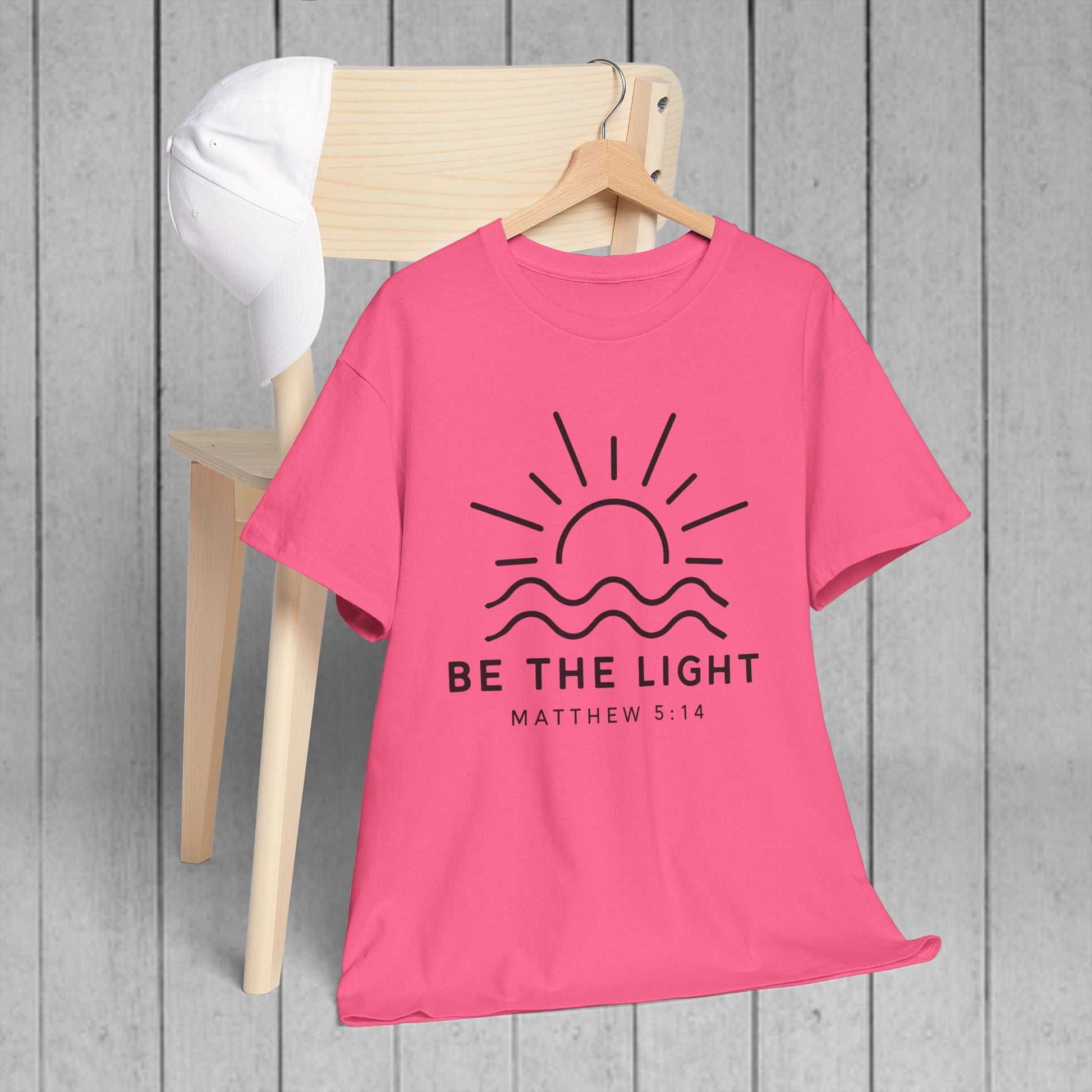 Inspirational Unisex Heavy Cotton Tee - 'Be The Light' Matthew 5:14 - GULLYDESIGN