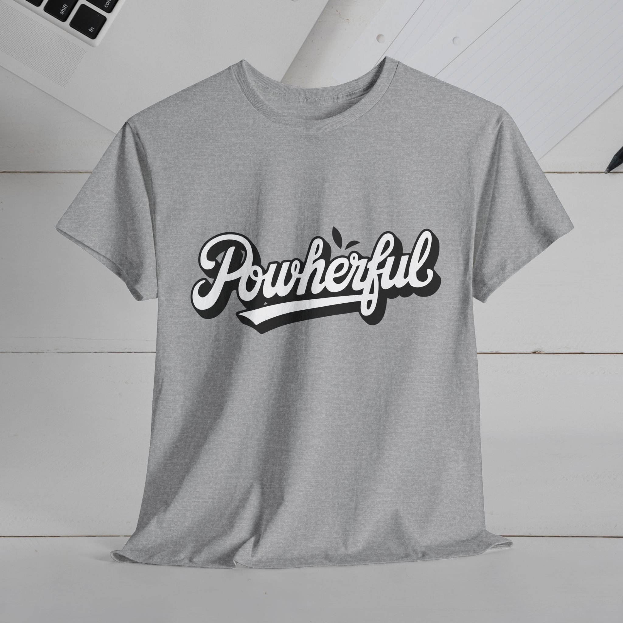 Unisex Heavy Cotton Tee - 'Powerful' Graphic Tee for Empowerment and Self-Expression - GULLYDESIGN