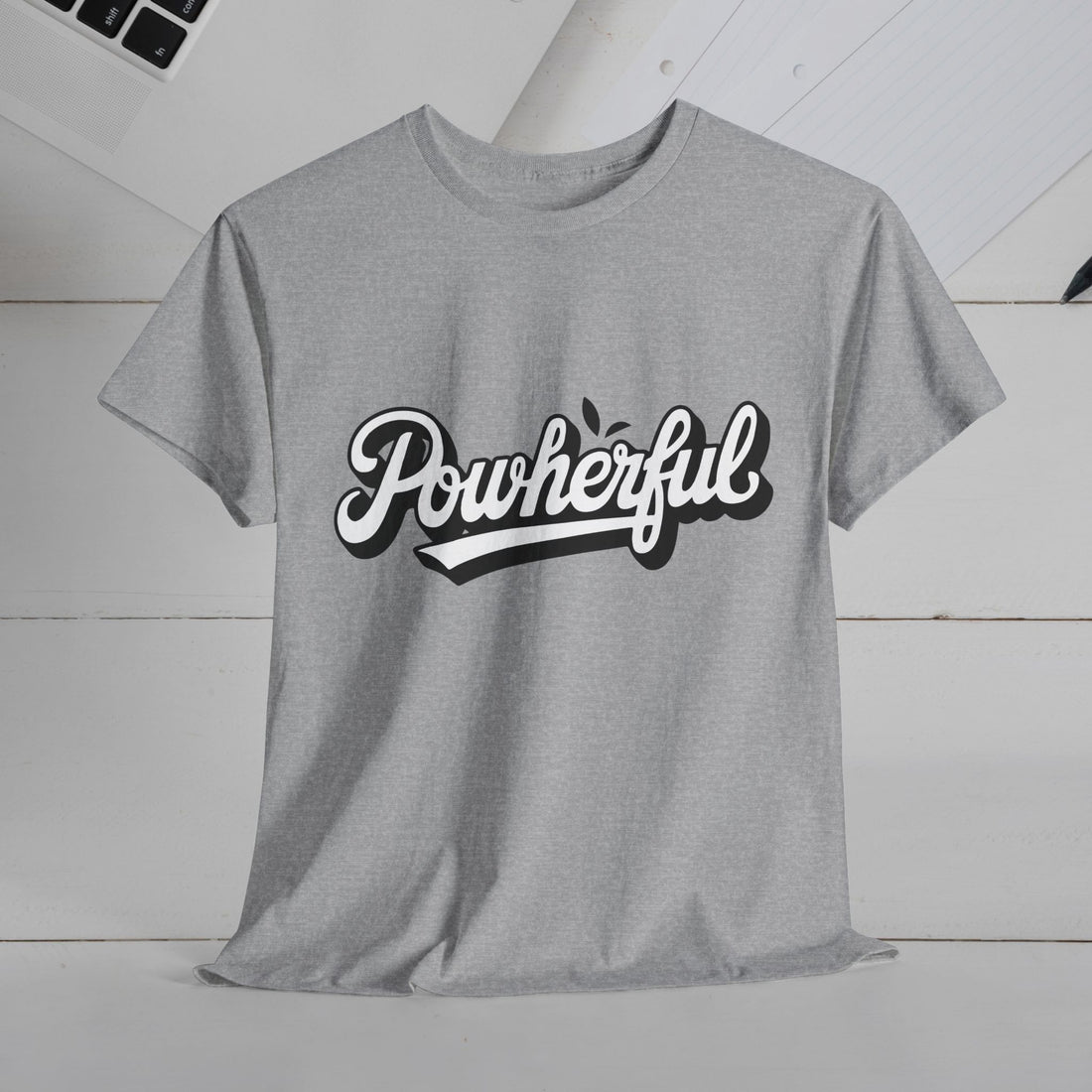 Unisex Heavy Cotton Tee - 'Powerful' Graphic Tee for Empowerment and Self-Expression - GULLYDESIGN