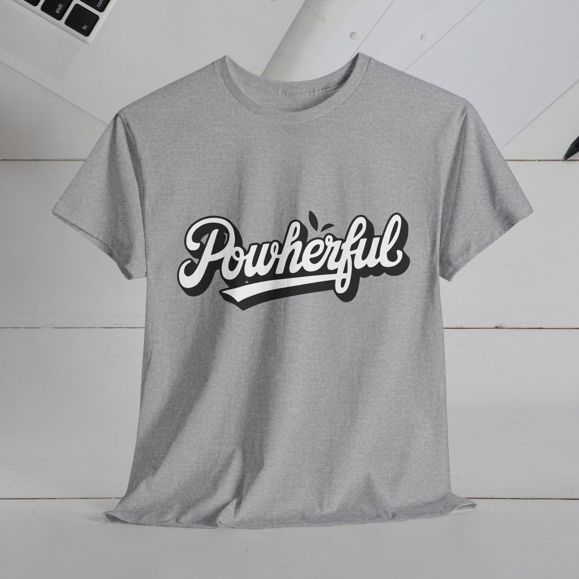 Unisex Heavy Cotton Tee - 'Powerful' Graphic Tee for Empowerment and Self-Expression - GULLYDESIGN